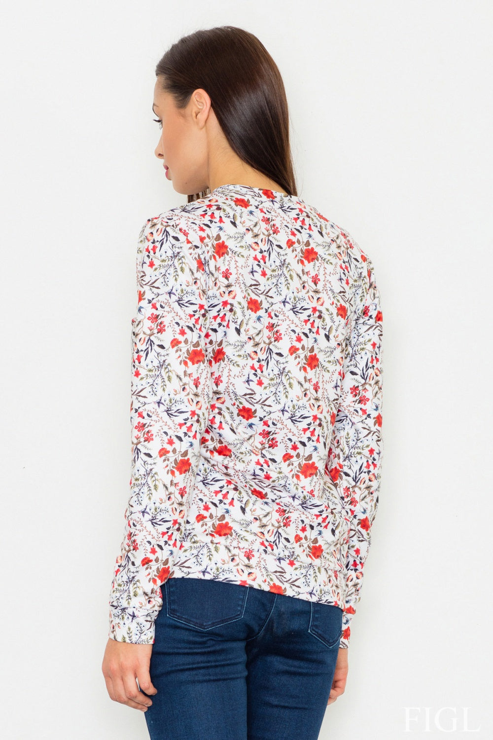 Figl White Floral Sweatshirt - view 3