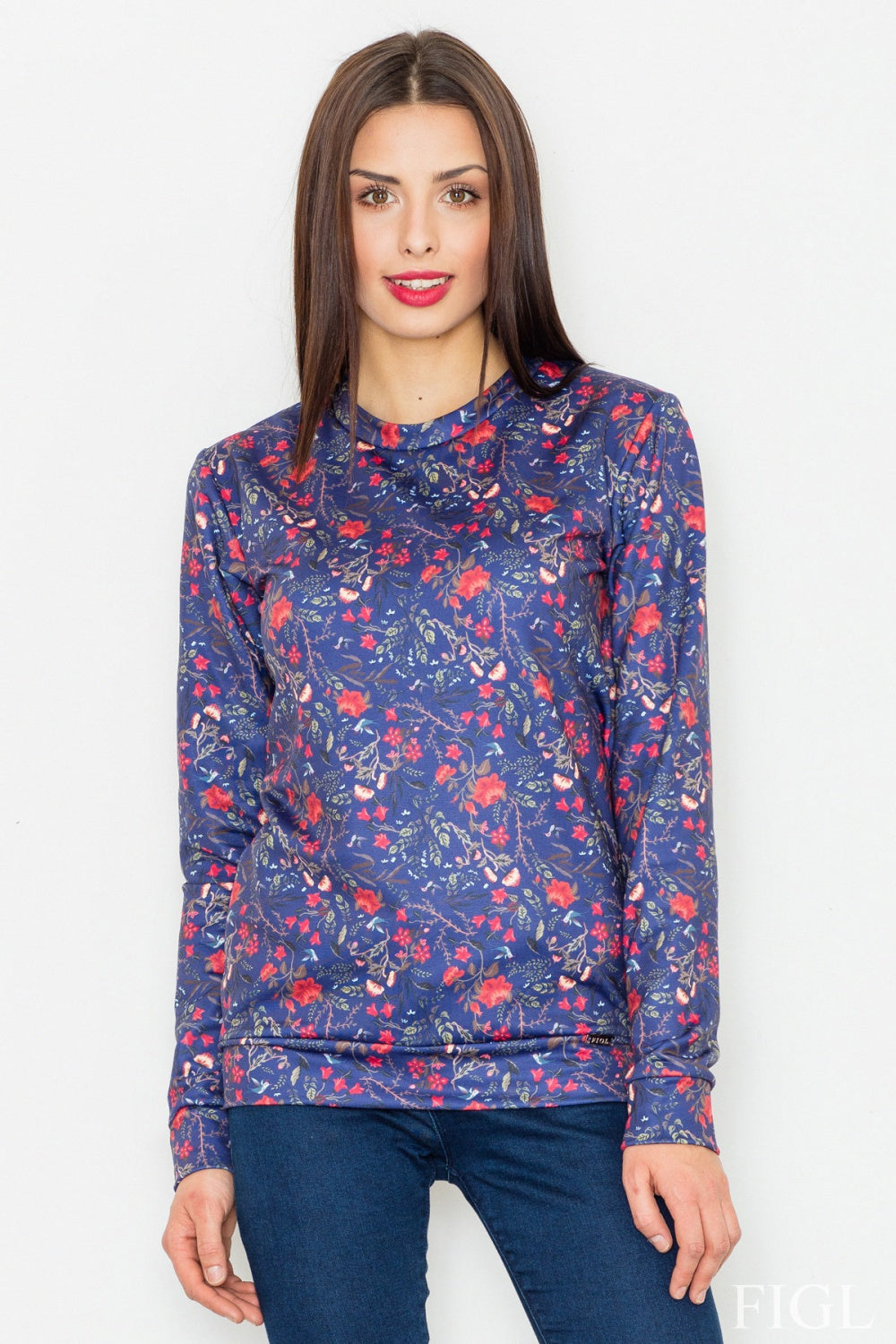 Figl Blue Floral Sweatshirt