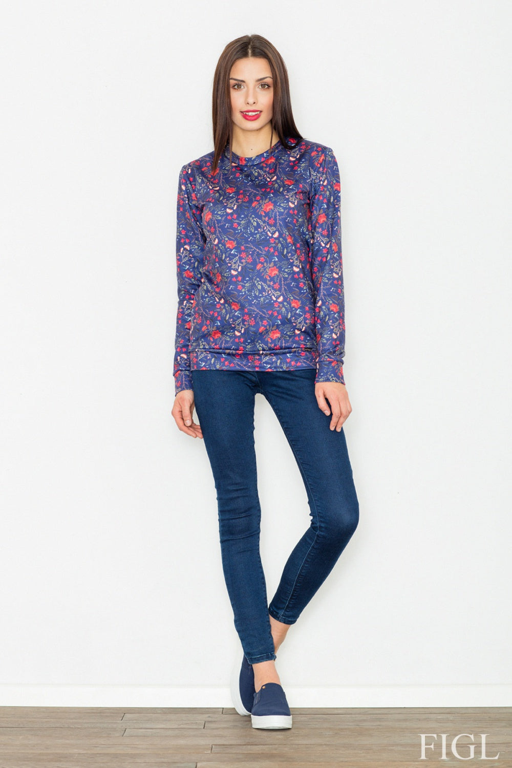 Figl Blue Floral Sweatshirt - view 2