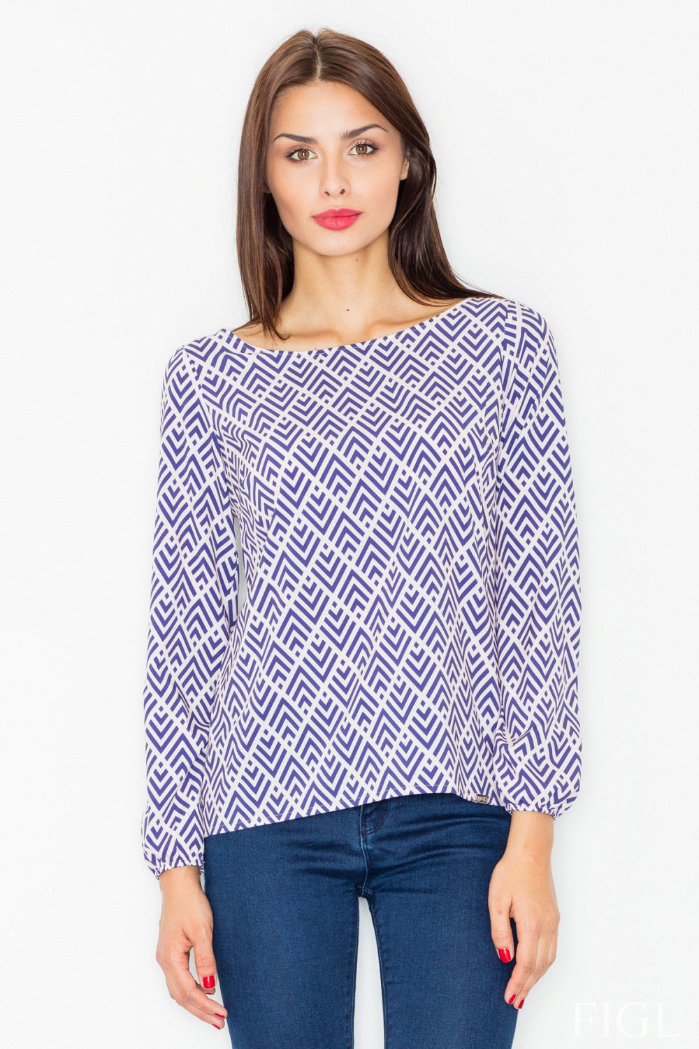 Figl Multicolour Polyester Long Sleeve Blouse