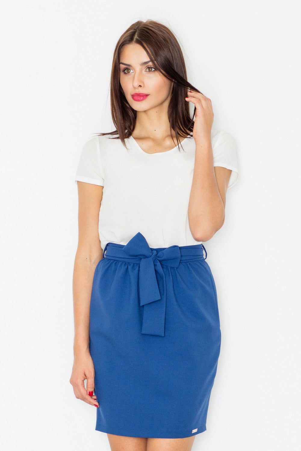 Figl Navy Polyester Skirt