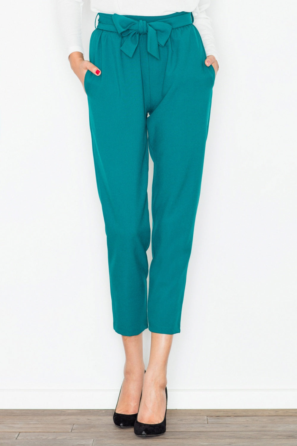 Figl Green Polyester Trousers