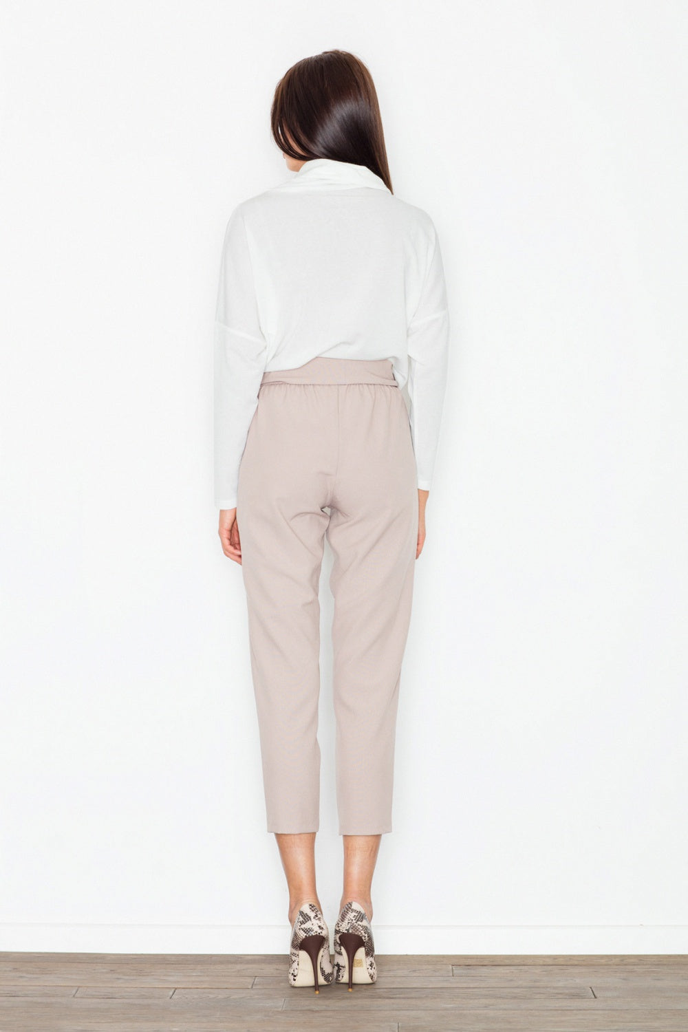 Figl Beige Polyester Trousers - view 3