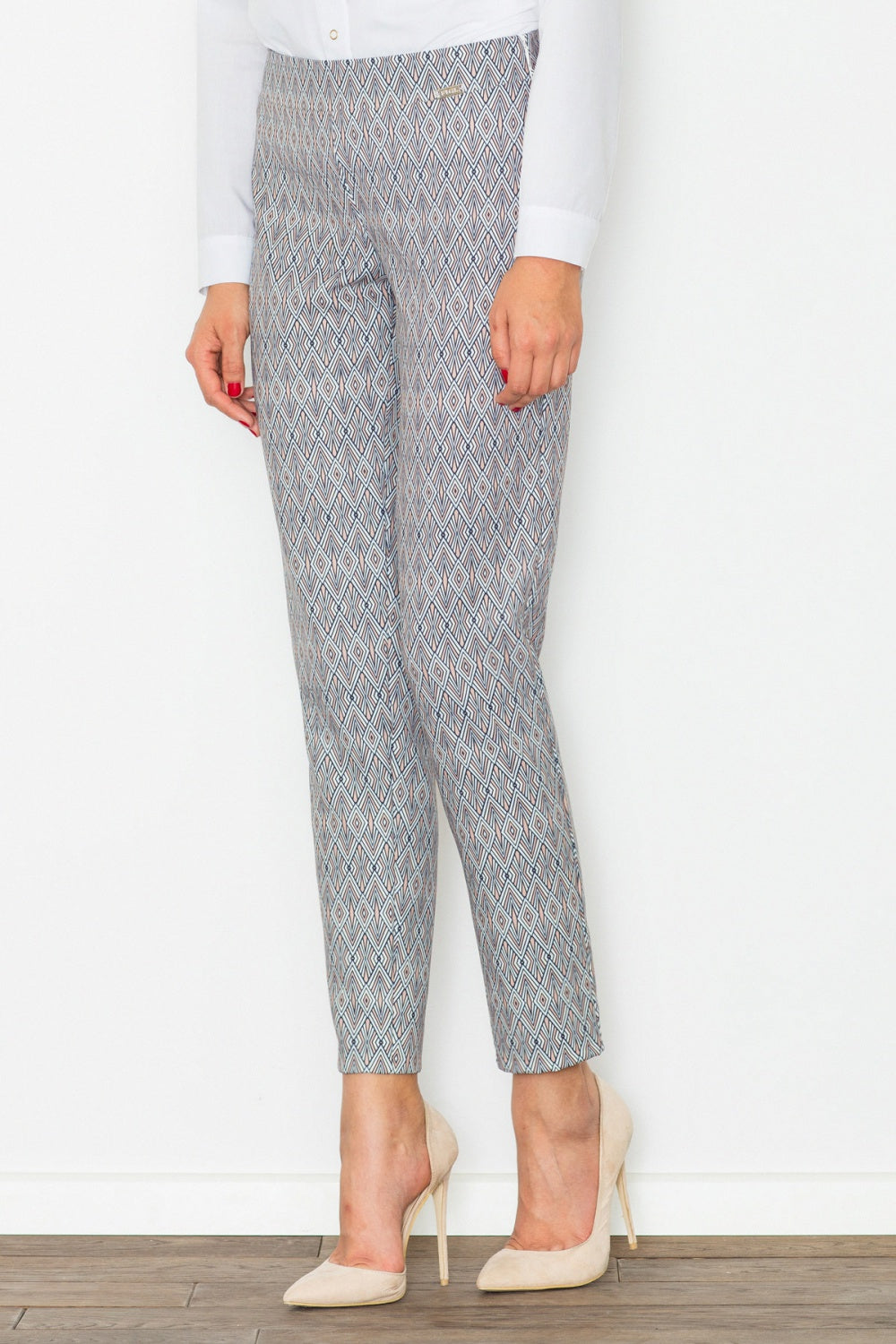 Figl Multicolour Polyester High Waisted Trousers