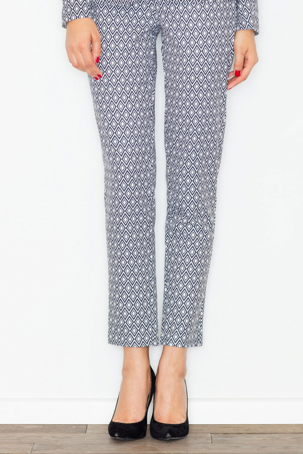 Figl Multicolour High Waisted Trousers with Pockets