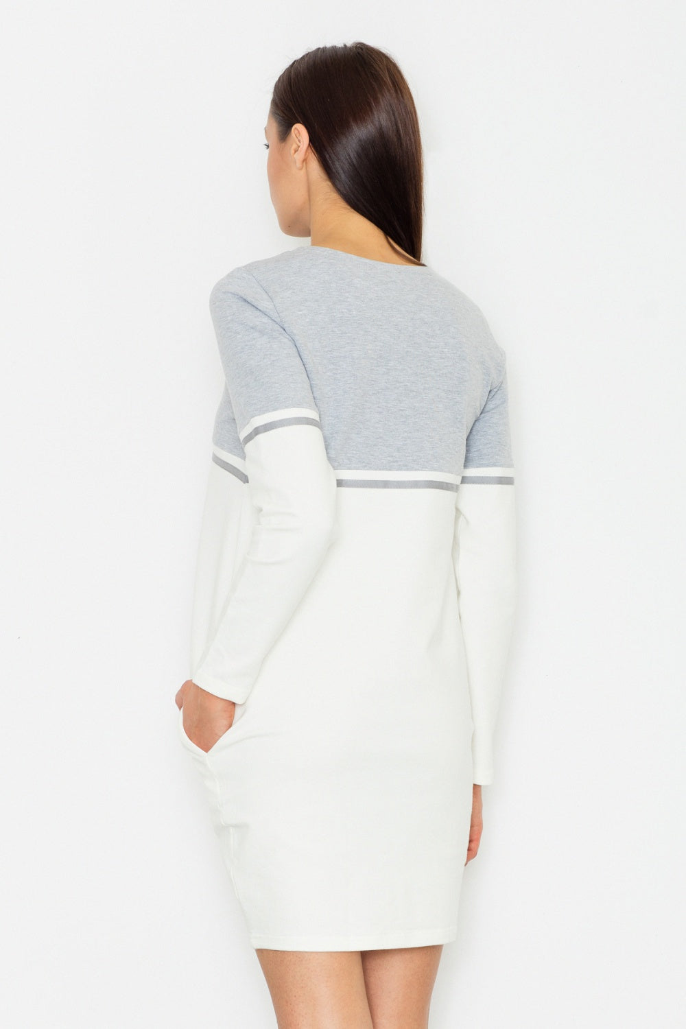 Figl Ecru Round Neck Knitted Dress - view 3
