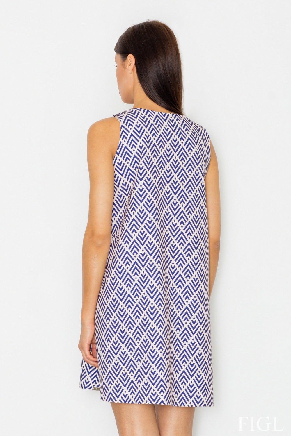 Figl Multicolour Flared Dress with Lining - view 3