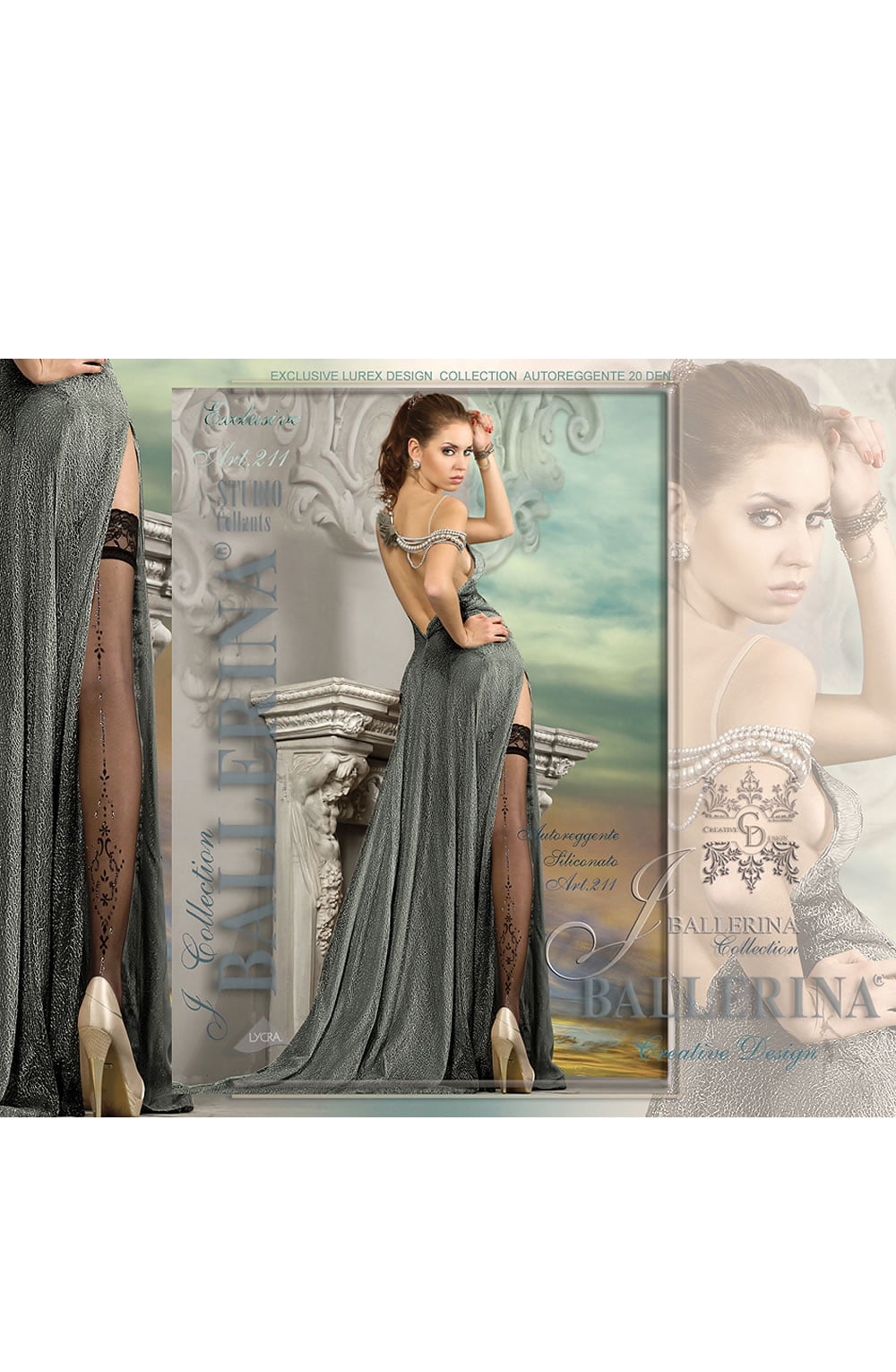 Ballerina Black and Metallic Thread Hold Ups - view 2