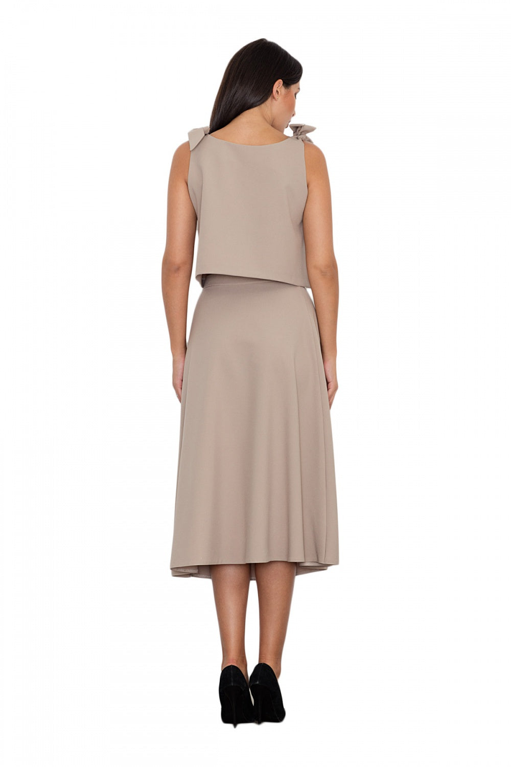Figl Beige Flared Skirt Co-Ord Set - view 3