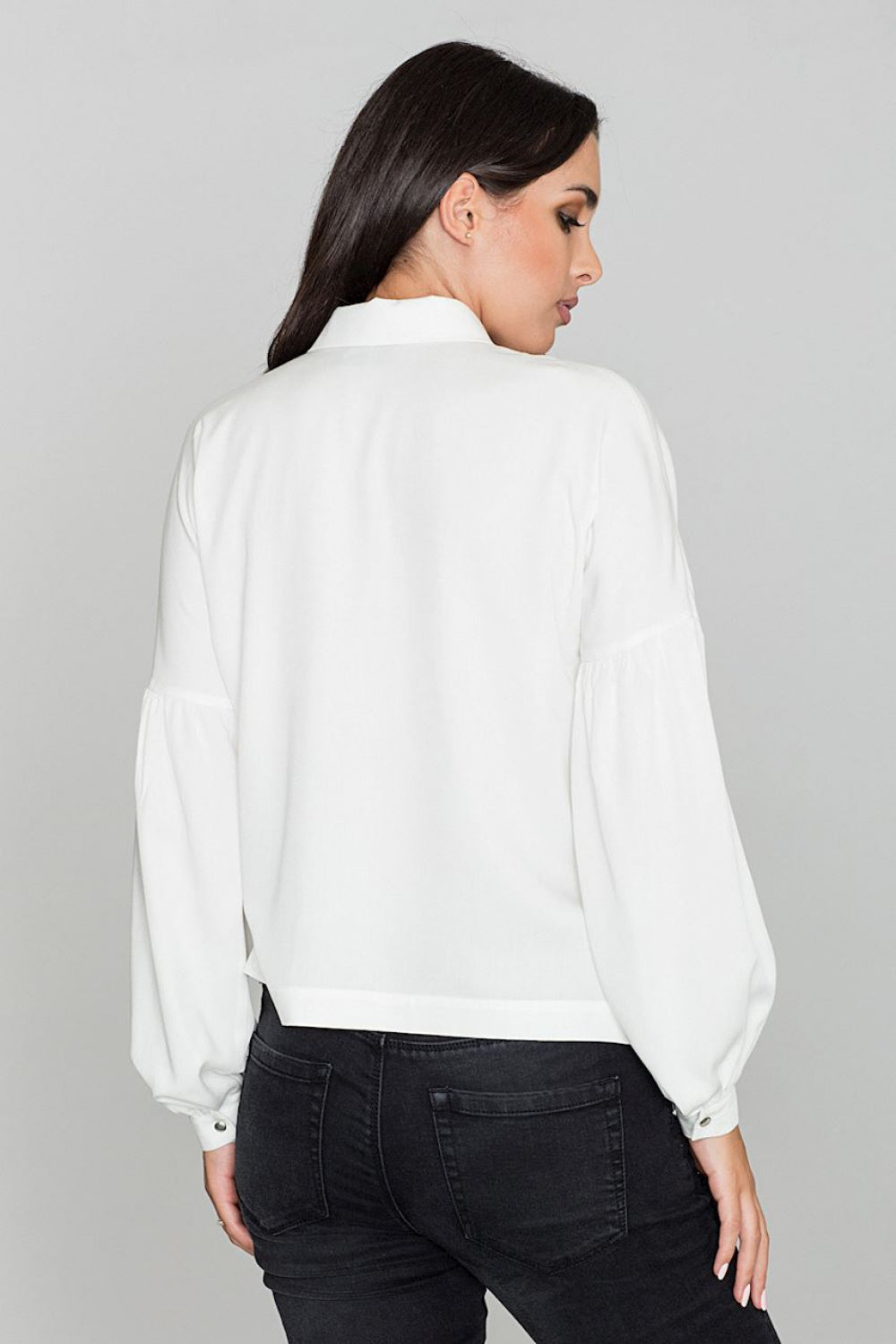 Figl Ecru Pleated Long Sleeve Top - view 3