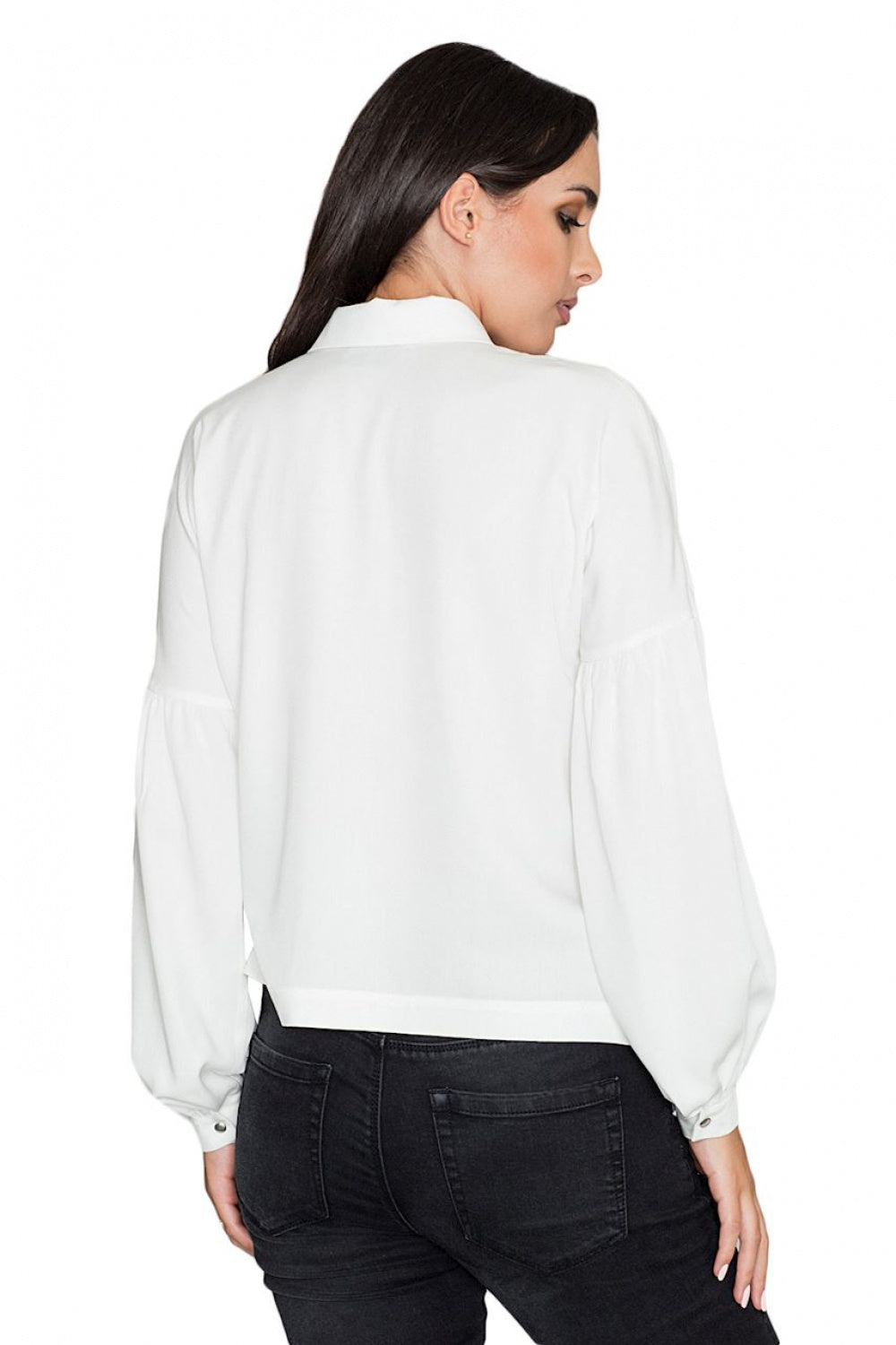 Figl Ecru Pleated Long Sleeve Top - view 4