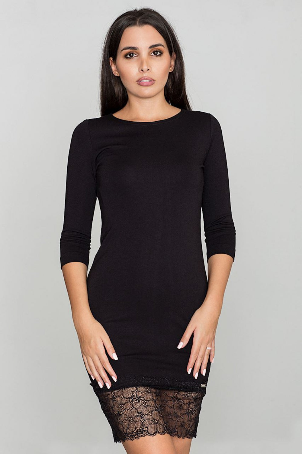 Figl Black Lace Evening Dress