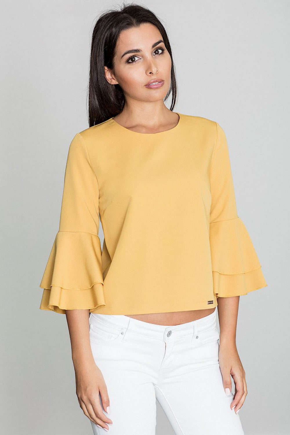 Figl Yellow Polyester Blouse