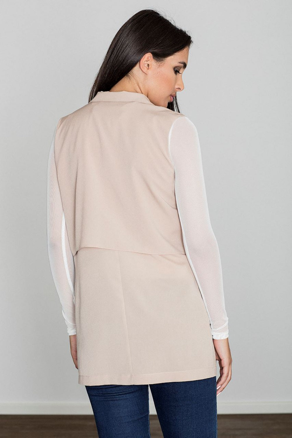 Figl Beige Collared Gilet - view 2