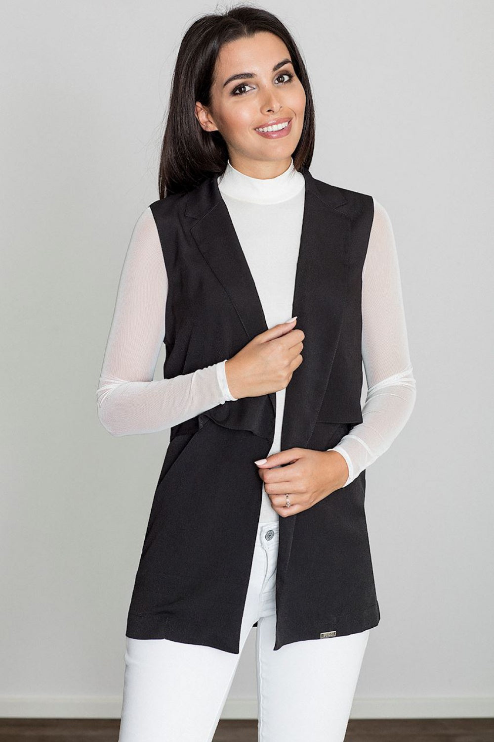 Figl Black Collared Gilet