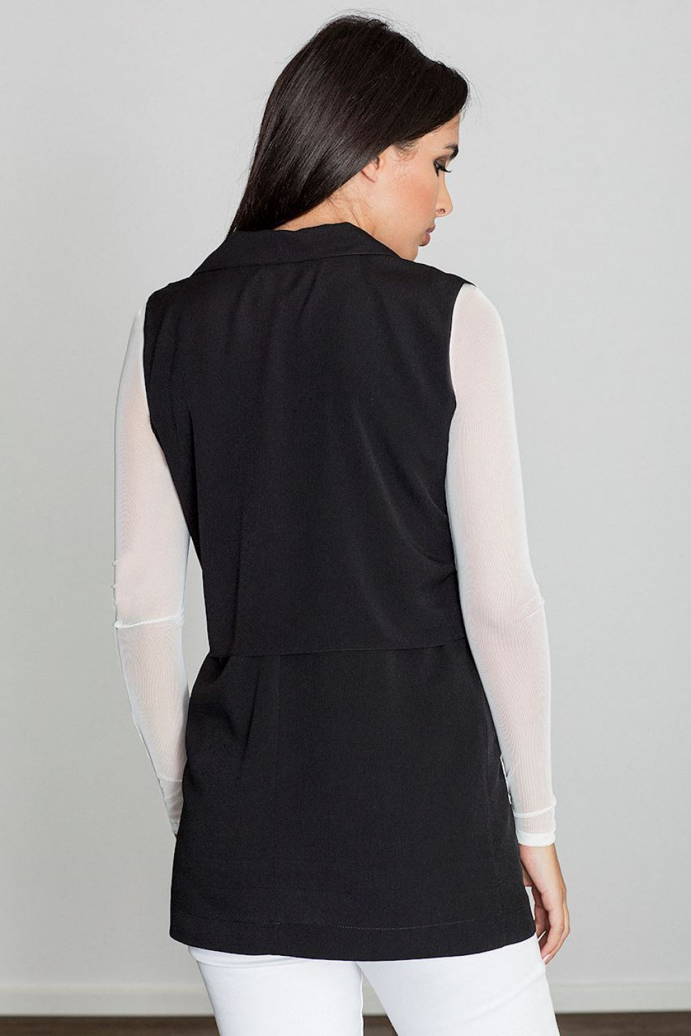 Figl Black Collared Gilet - view 2
