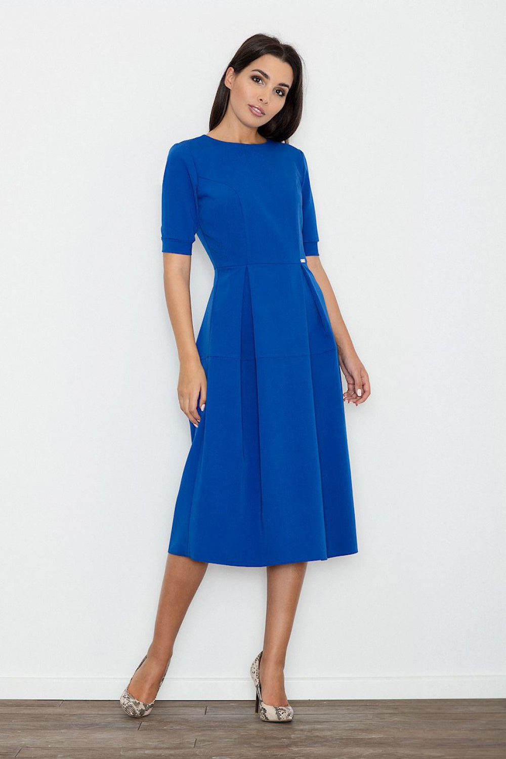 Figl Blue Pleated Dress