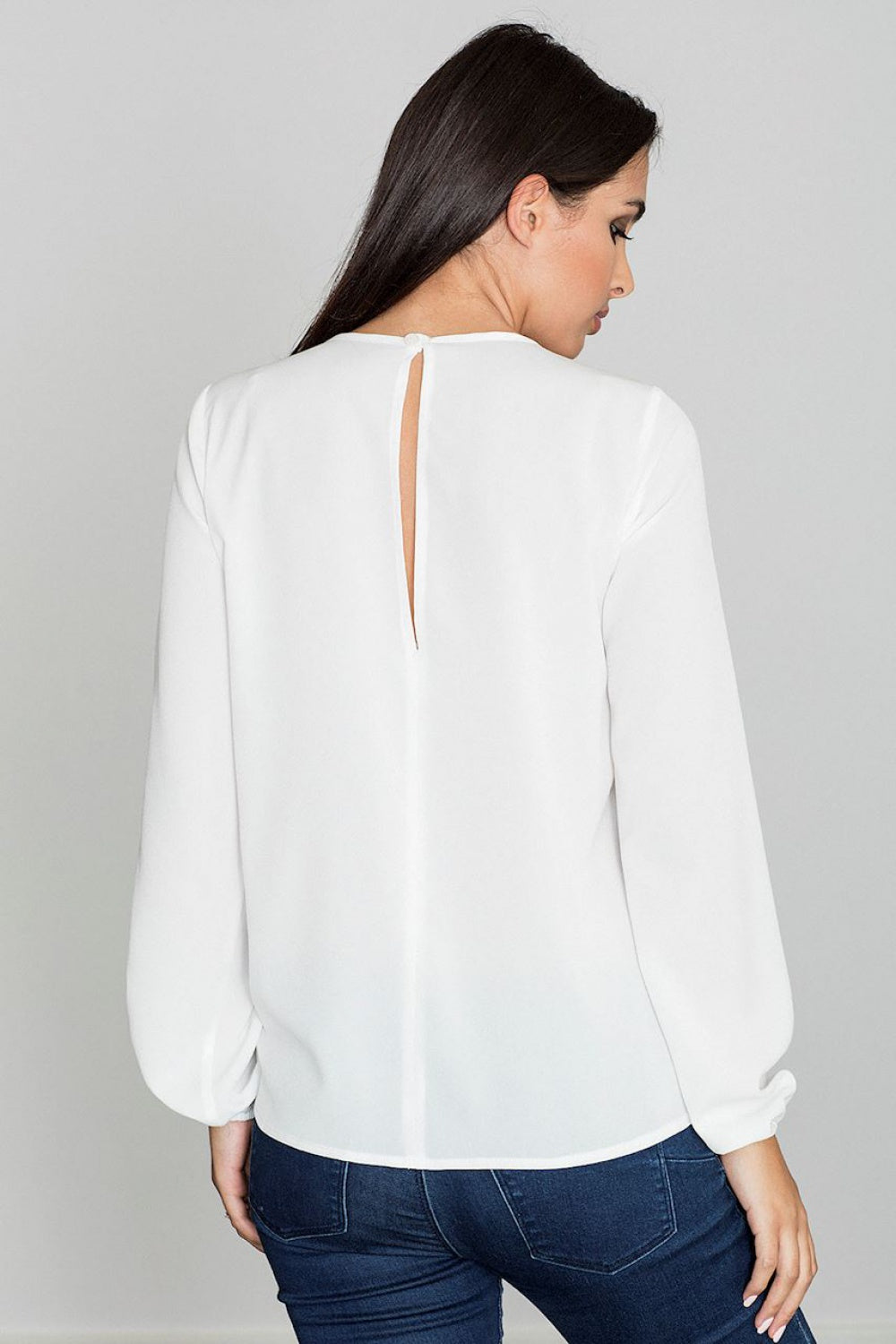 Figl Ecru Straight Long Sleeve Blouse - view 2