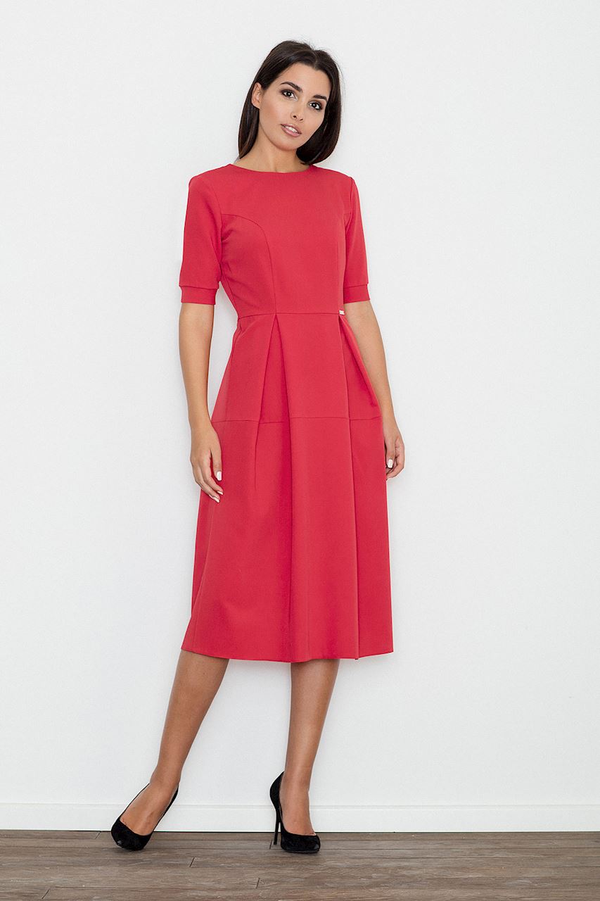 Figl Red Pleated Dress