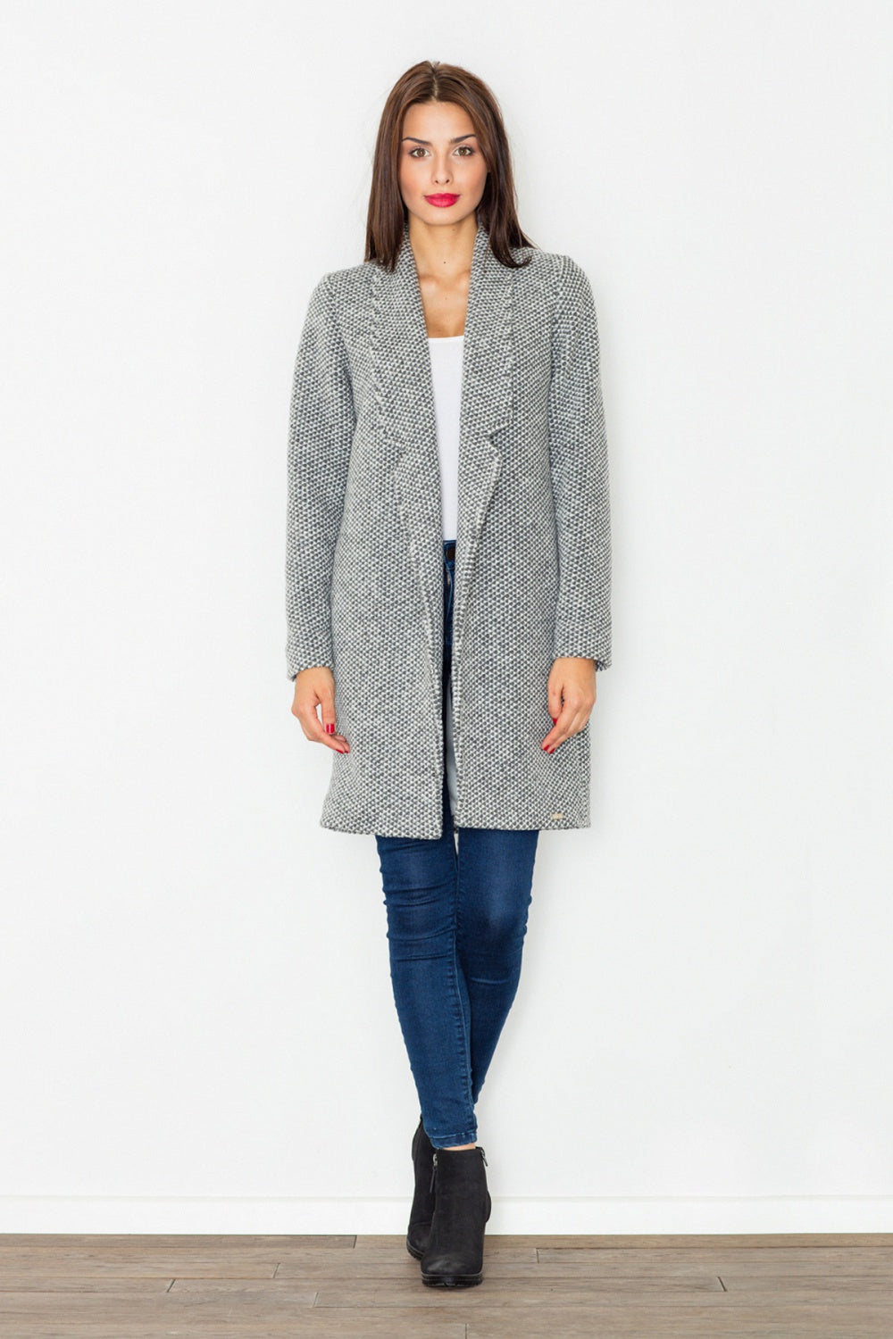 Figl Grey Wool Coat - view 3