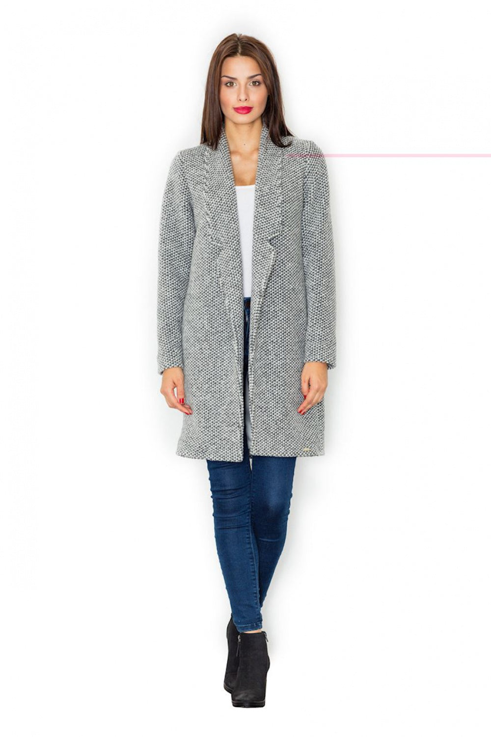 Figl Grey Wool Coat - view 4