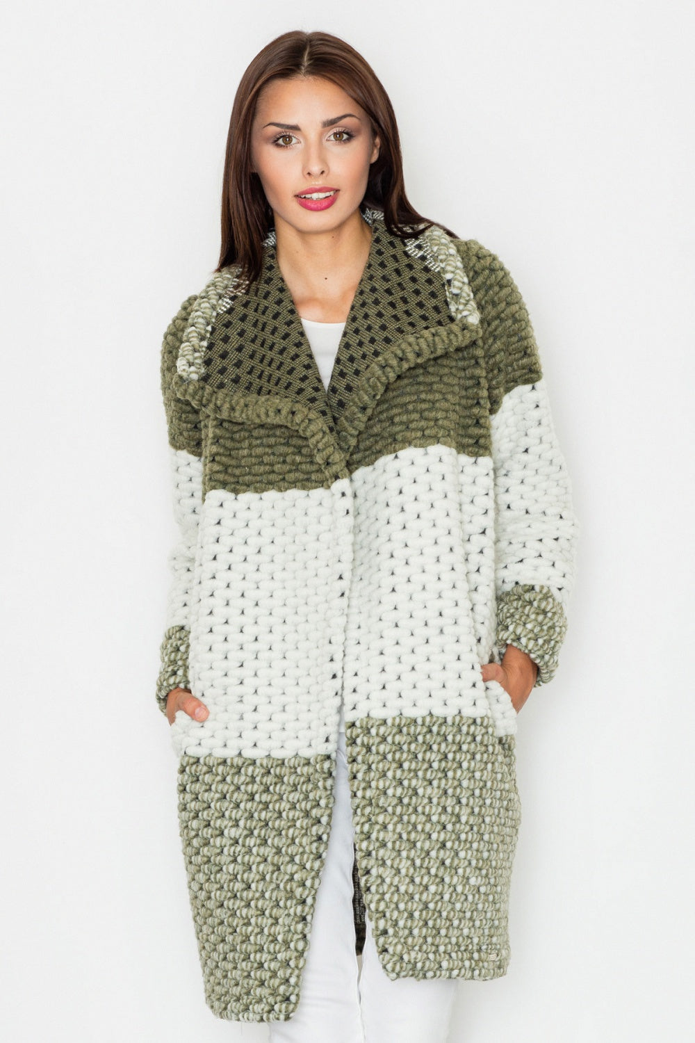 Figl Olive Collared Coat