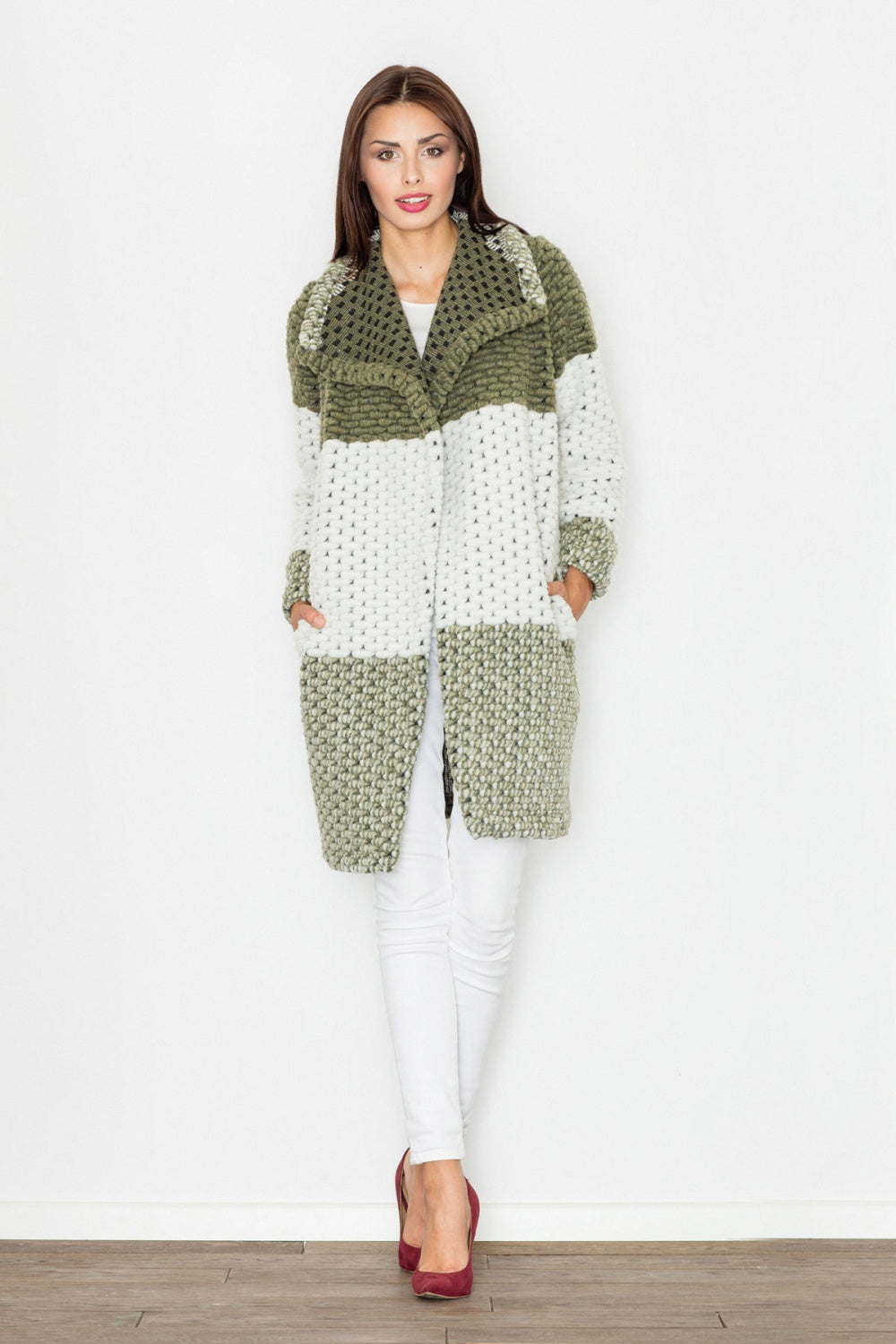 Figl Olive Collared Coat - view 3