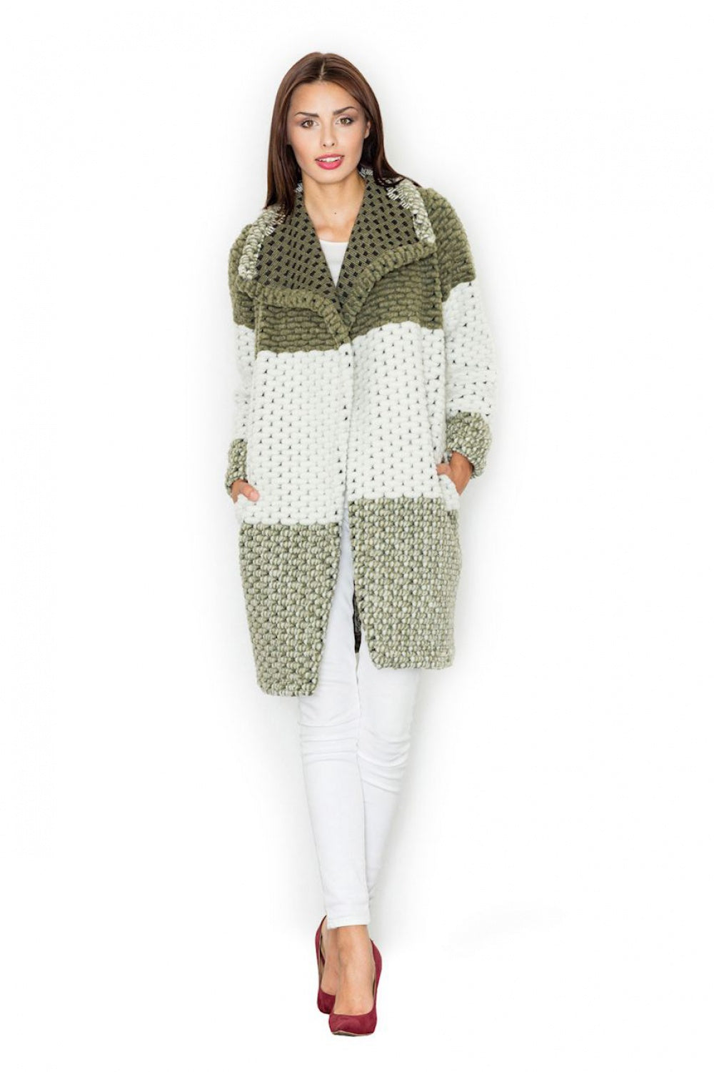 Figl Olive Collared Coat - view 4