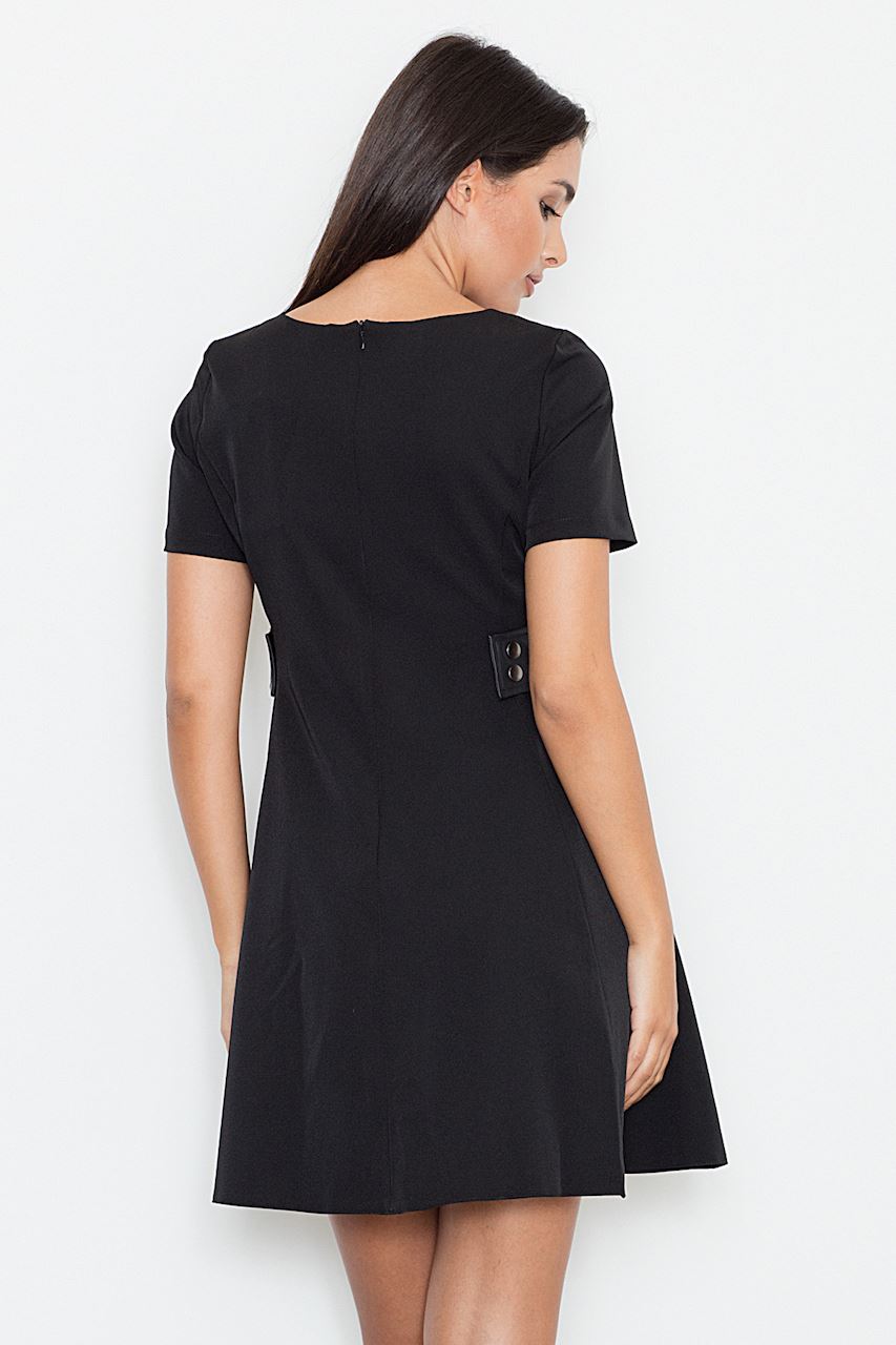 Figl Black Flared Short Sleeve Dress - view 2