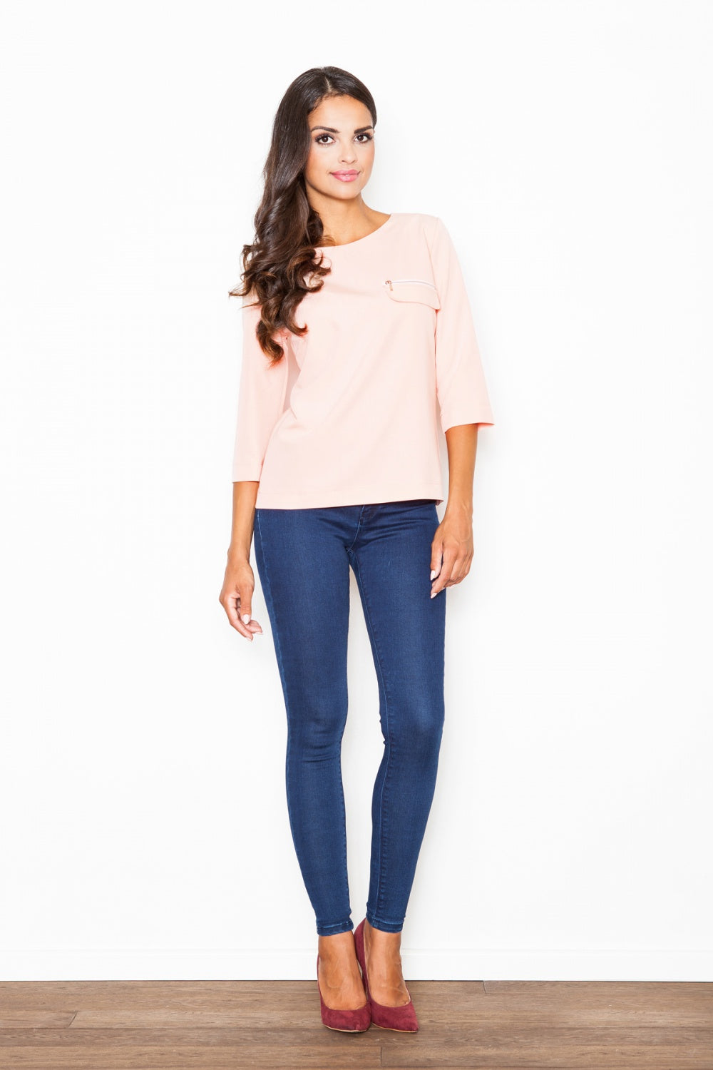 Figl Pink Boat Neck Blouse - view 3