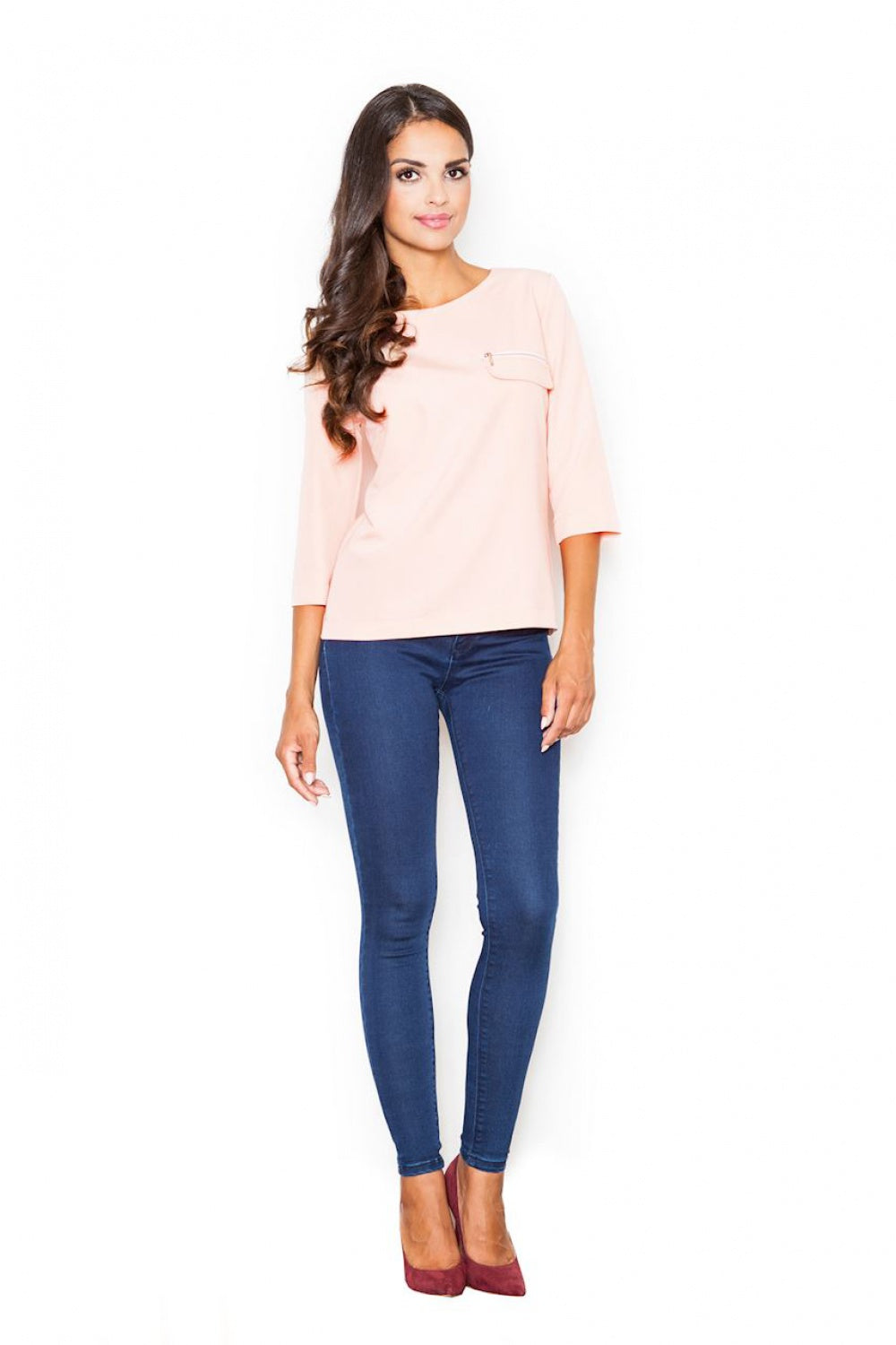 Figl Pink Boat Neck Blouse - view 4