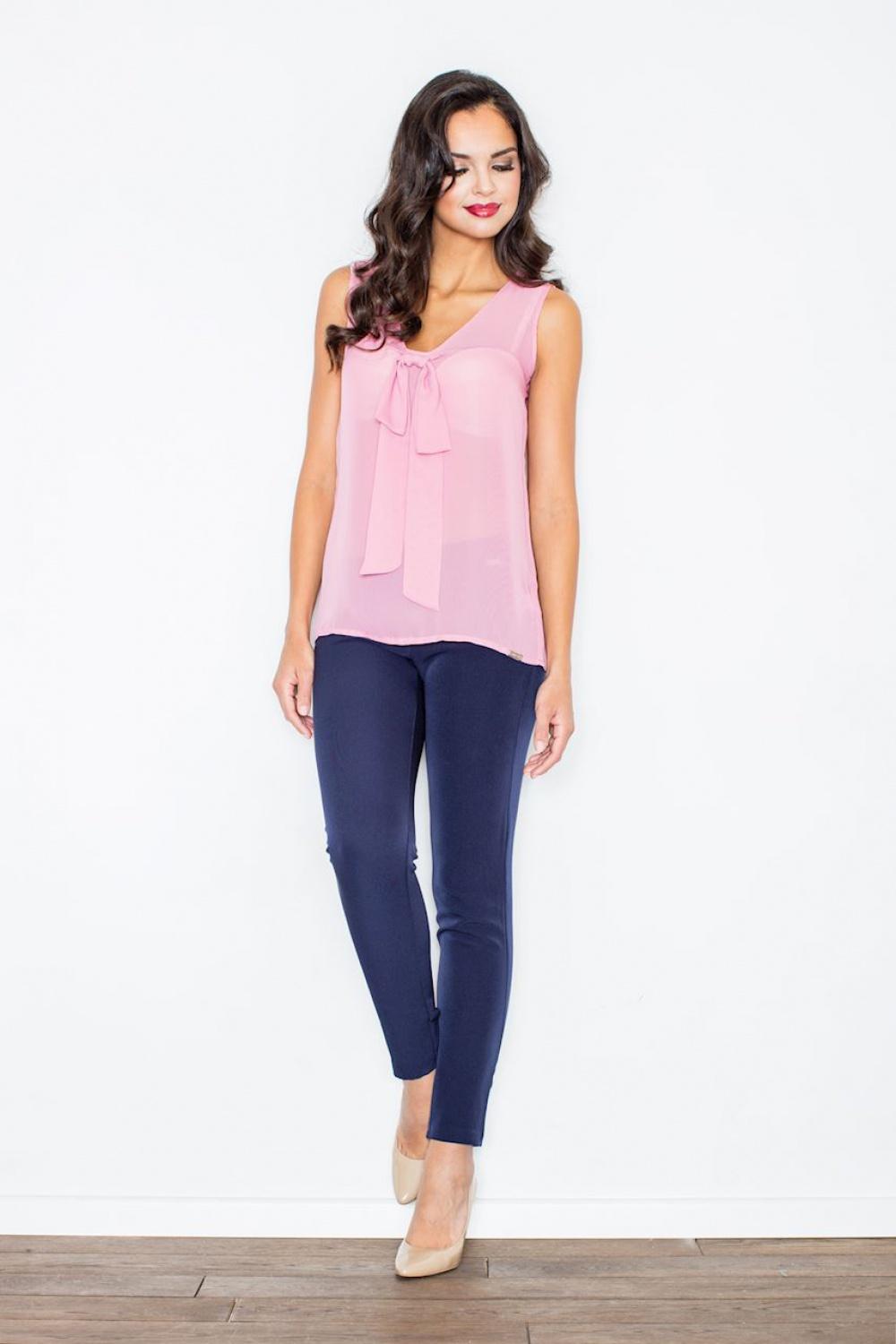 Figl Pink Round Neck Sleeveless Blouse - view 3