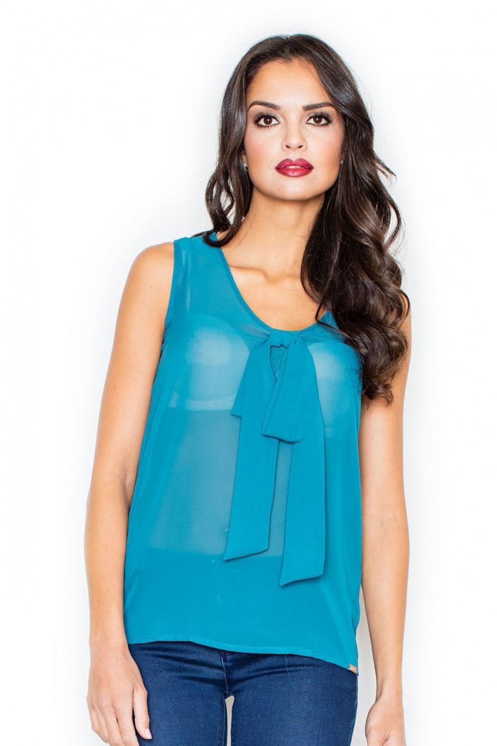 Figl Teal Sleeveless Blouse - view 2