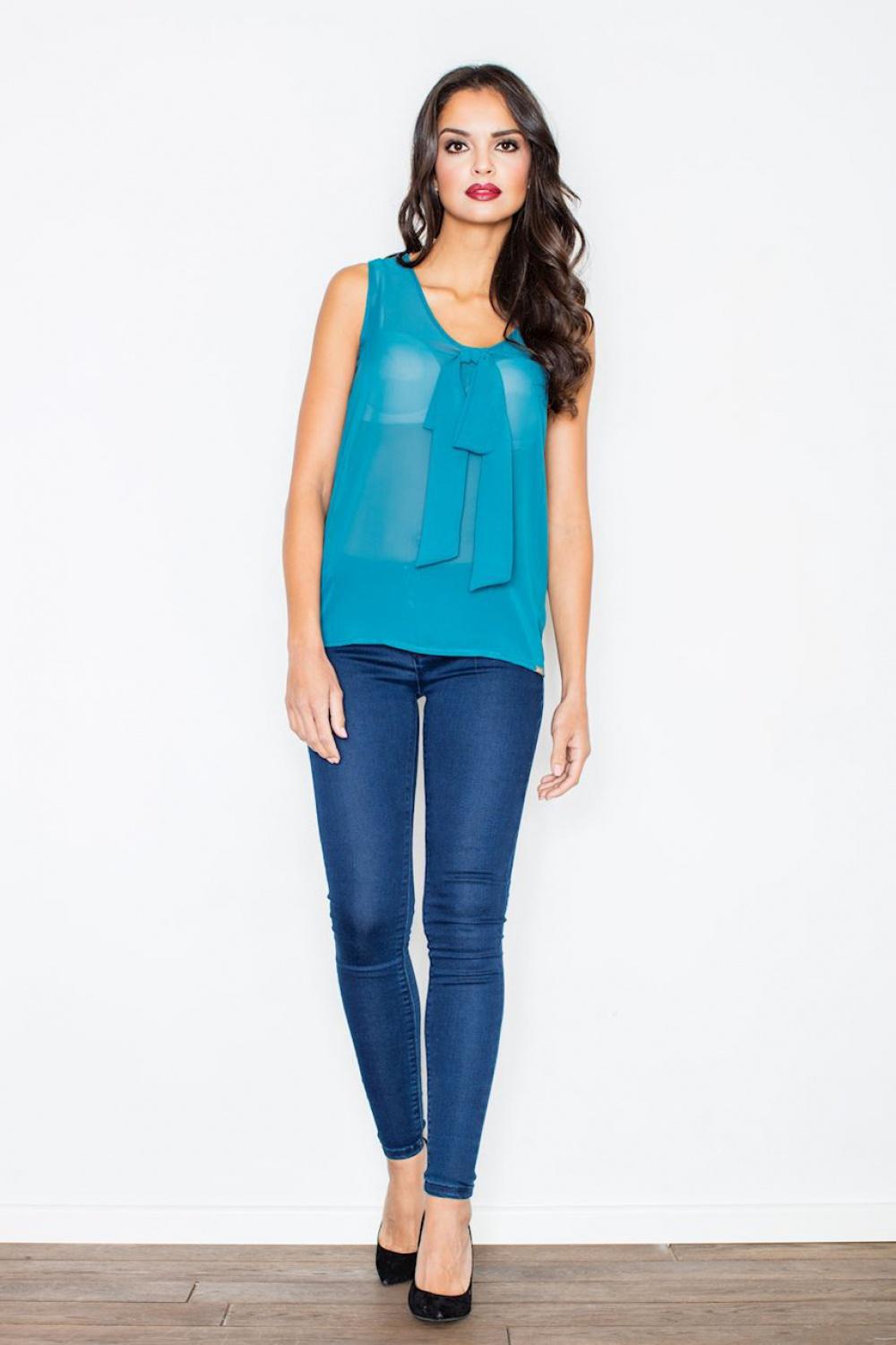 Figl Teal Sleeveless Blouse - view 3