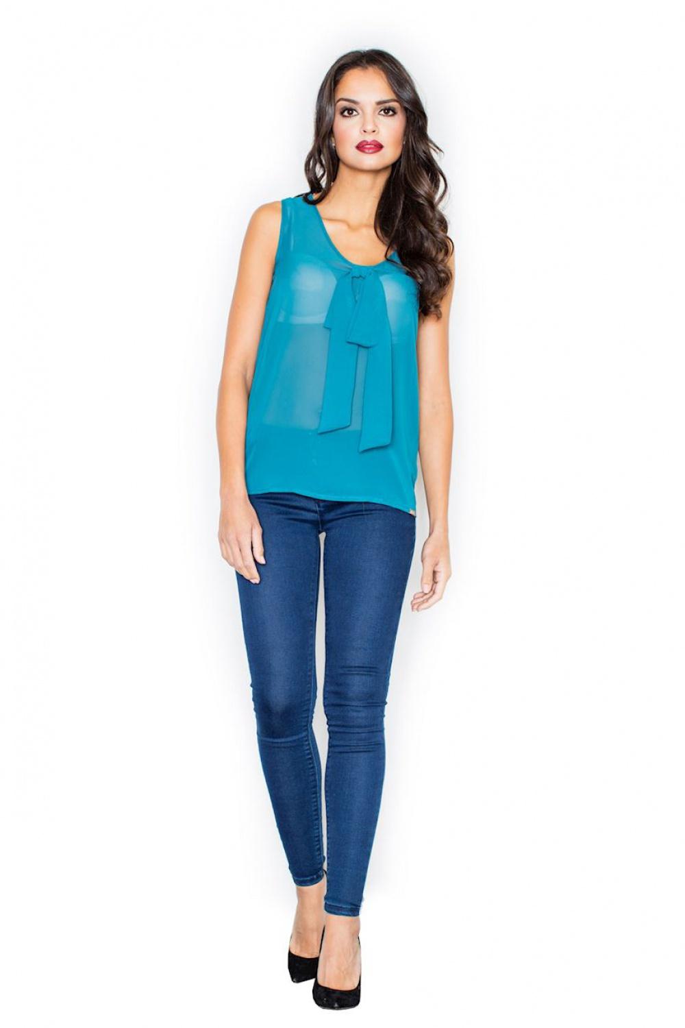 Figl Teal Sleeveless Blouse - view 4