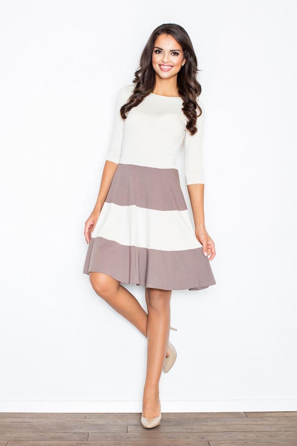 Figl Brown Striped Dress