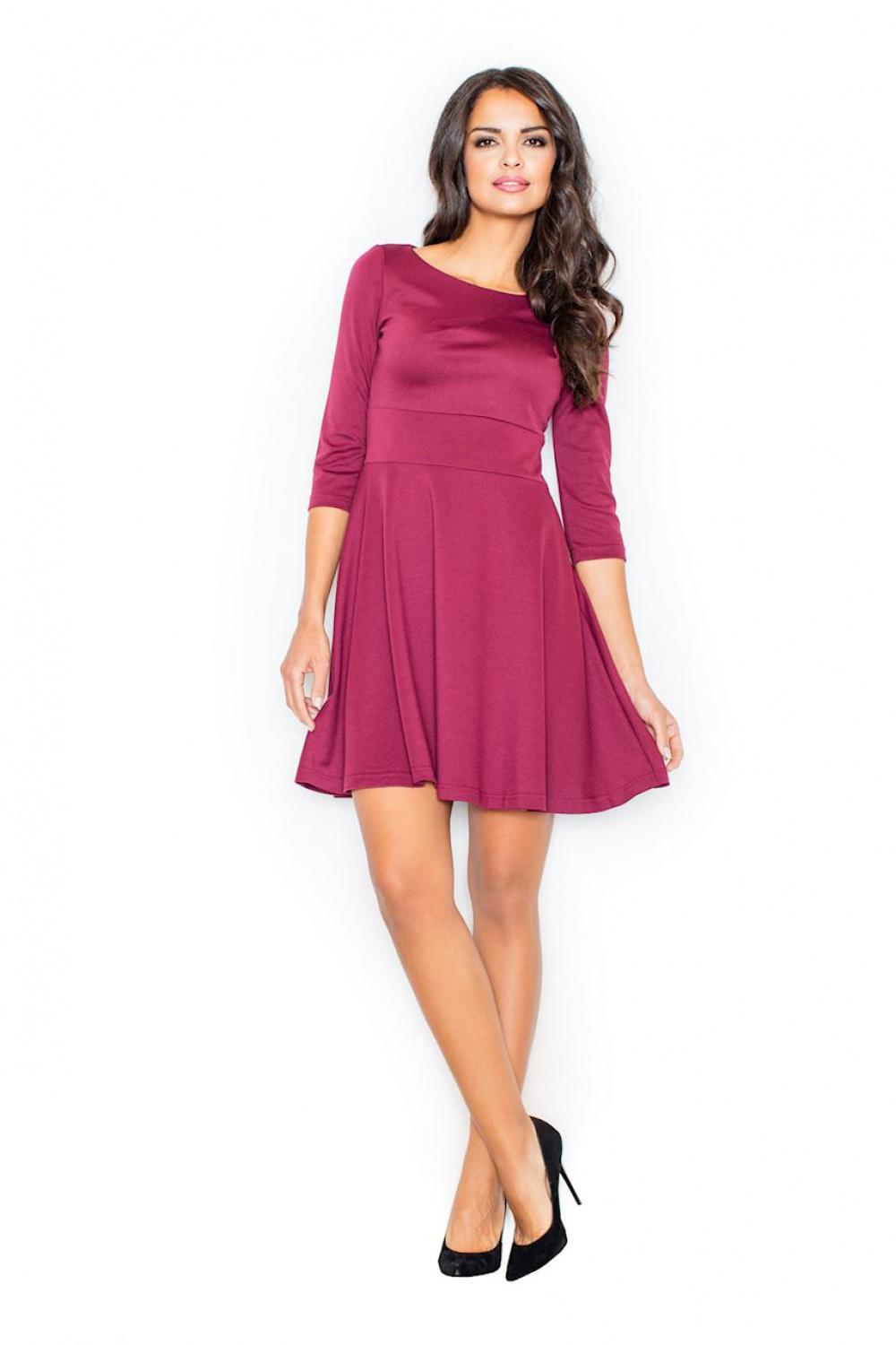 Figl Burgundy Flared Cocktail Dress - view 2