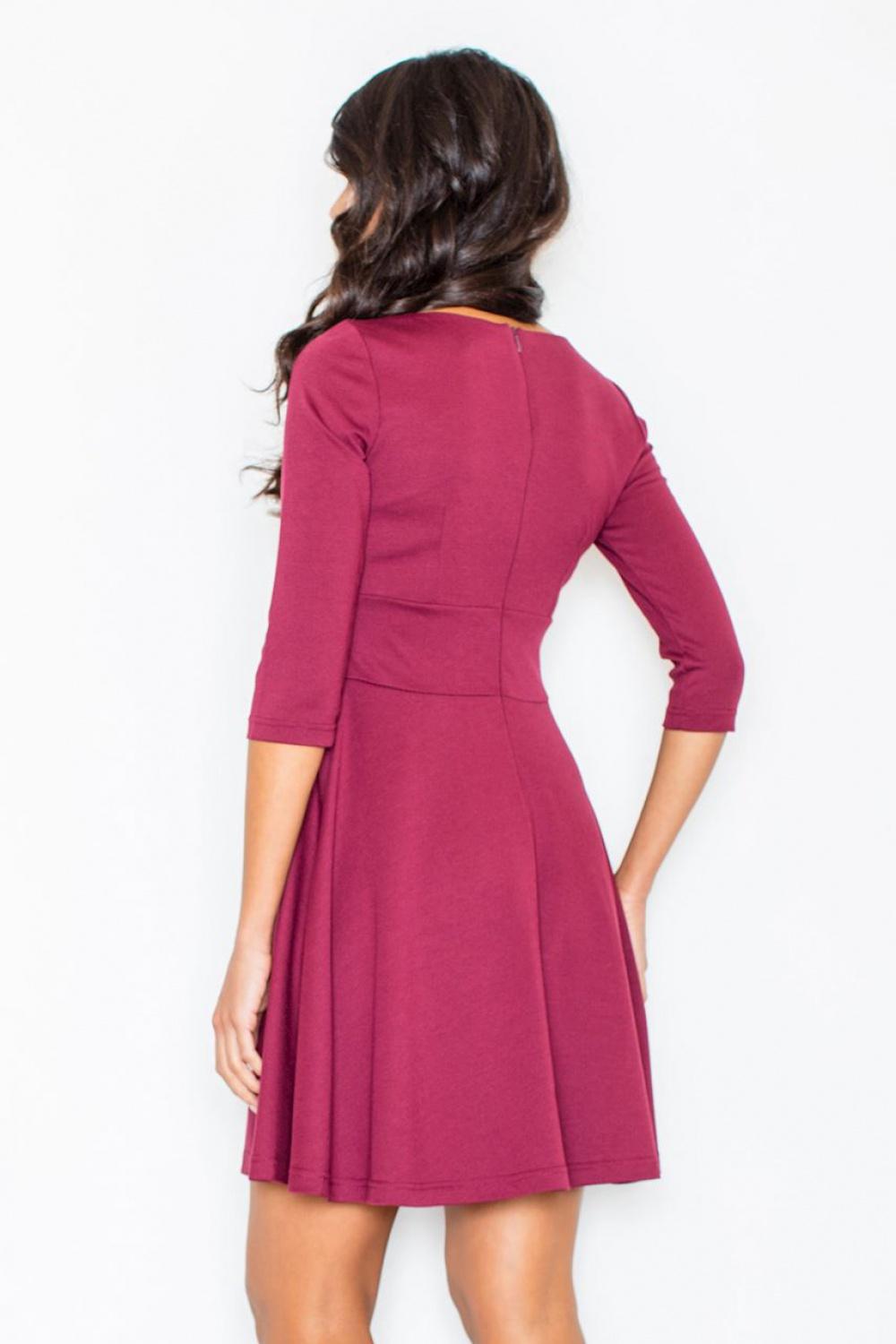 Figl Burgundy Flared Cocktail Dress - view 3