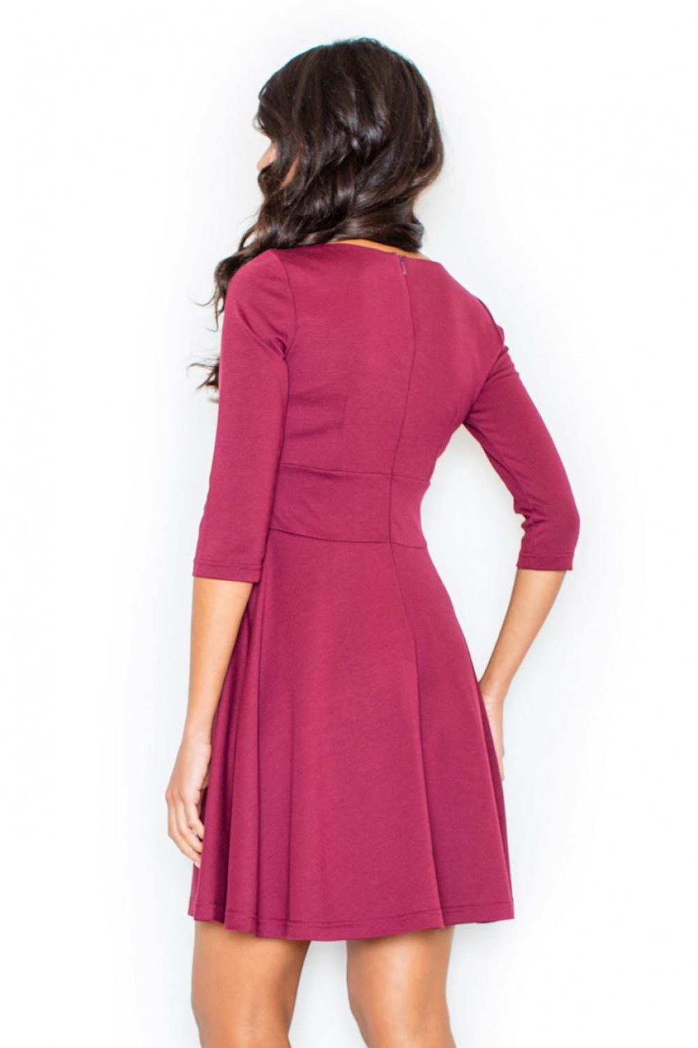Figl Burgundy Flared Cocktail Dress - view 4