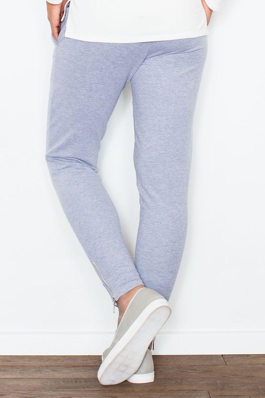 Figl Grey Cotton Trousers with Pockets - view 2