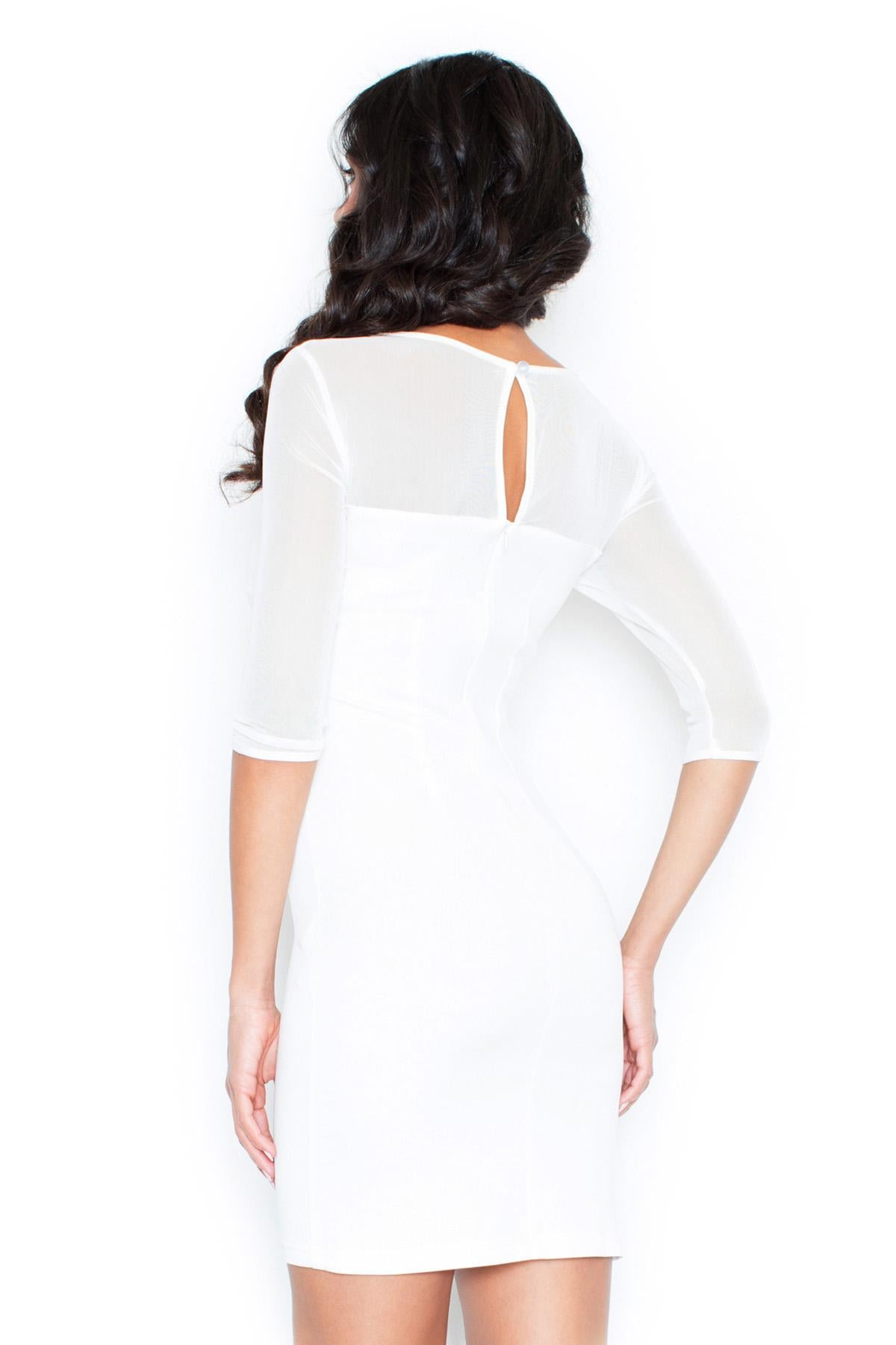 Figl Ecru Mesh Bodycon Cocktail Dress - view 2