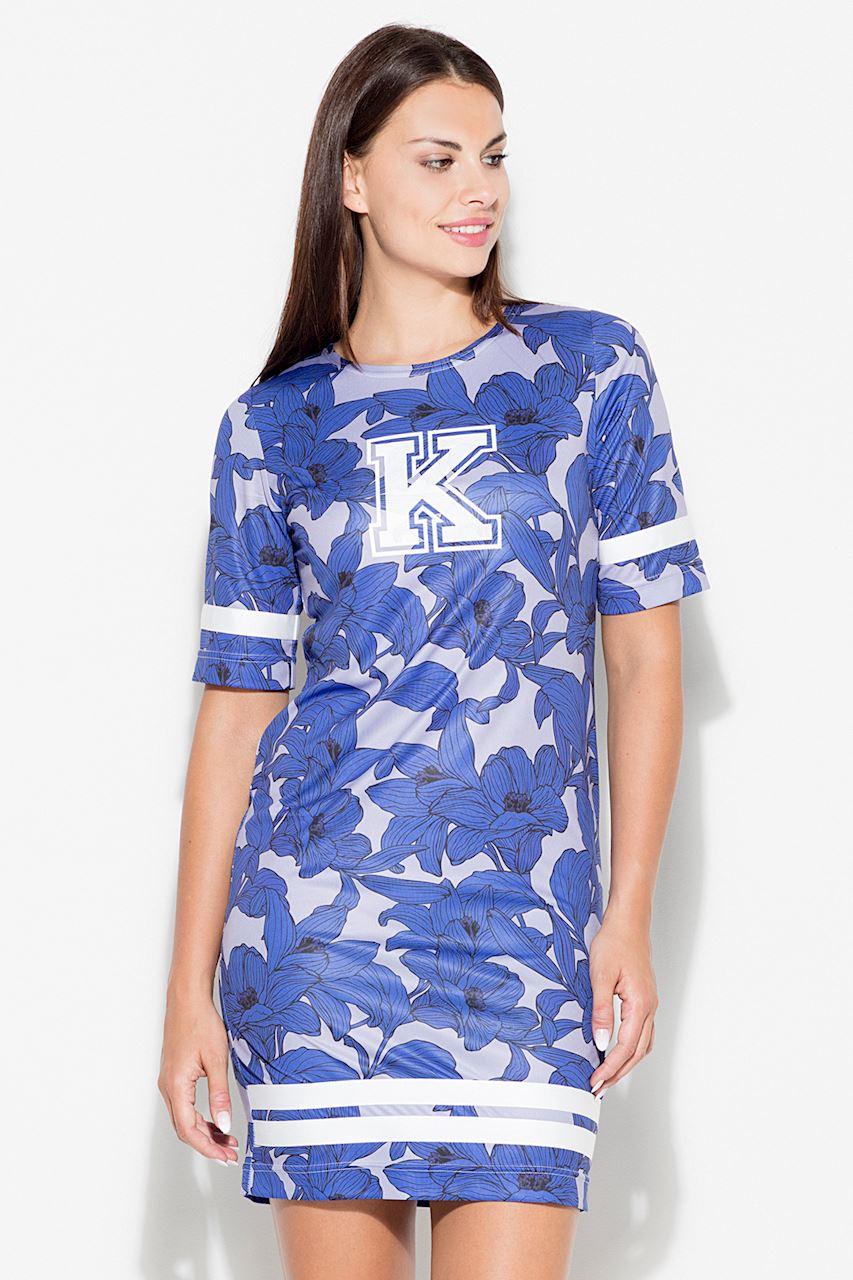 Katrus Patterned Polyester Floral Bodycon Dress