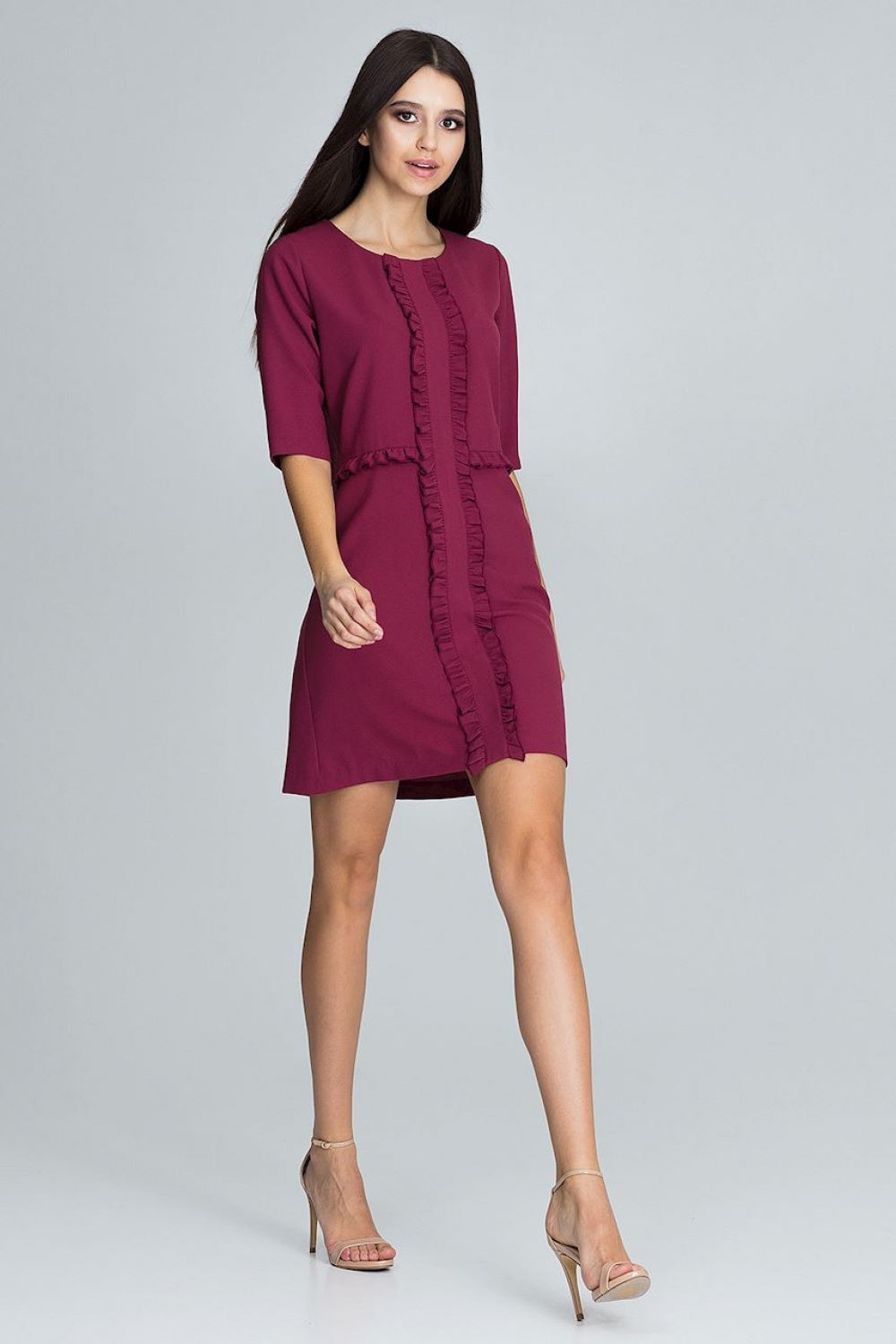 Figl Burgundy Cocktail Dress - view 2