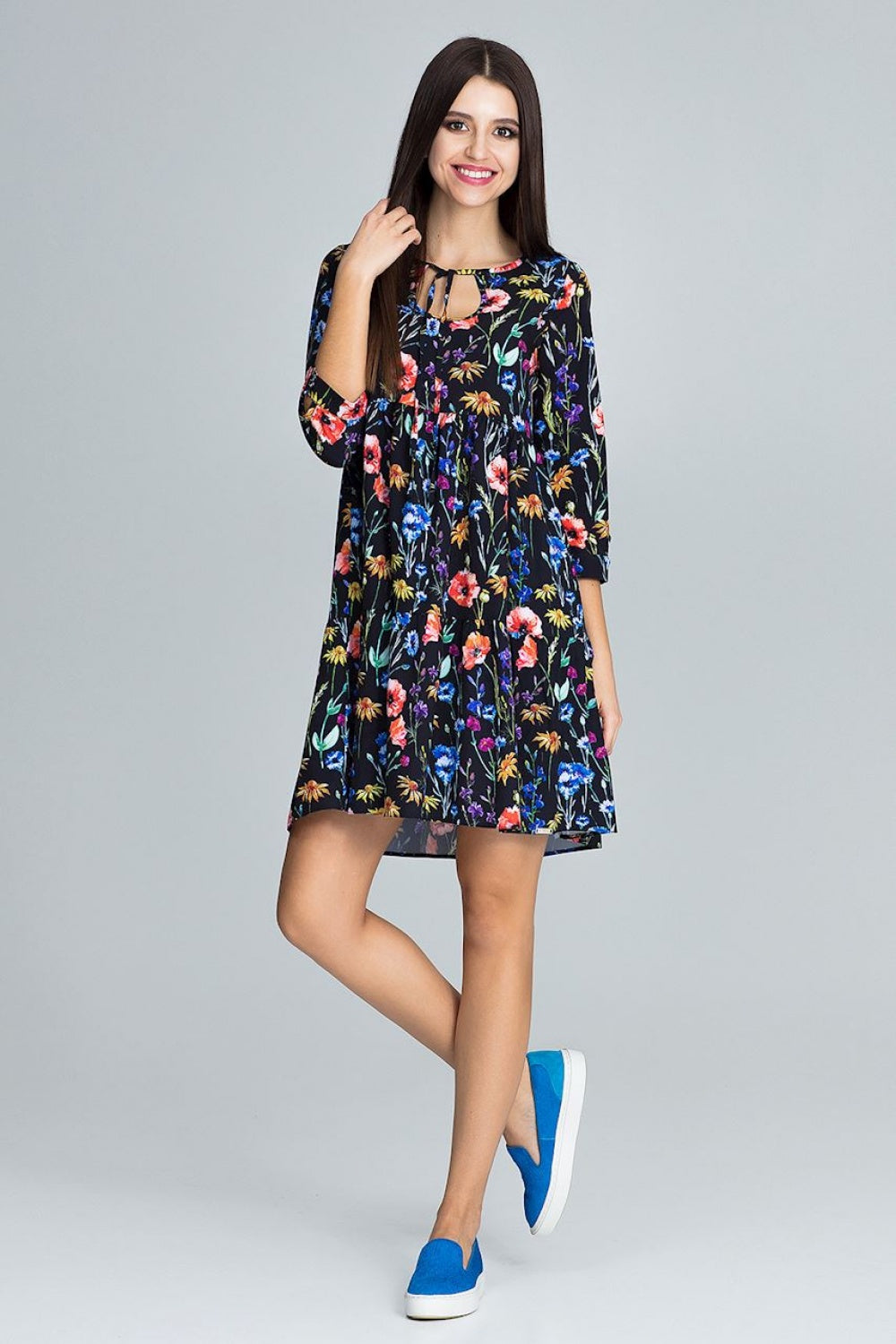 Figl Patterned Loose Fit A-Line Dress