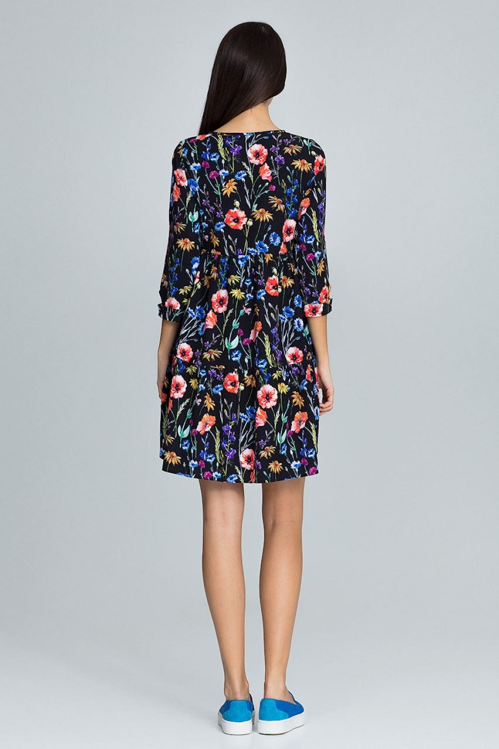 Figl Patterned Loose Fit A-Line Dress - view 3