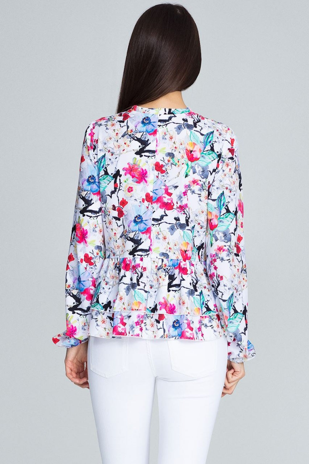 Figl Patterned Loose Fit Floral Long Sleeve Blouse - view 2