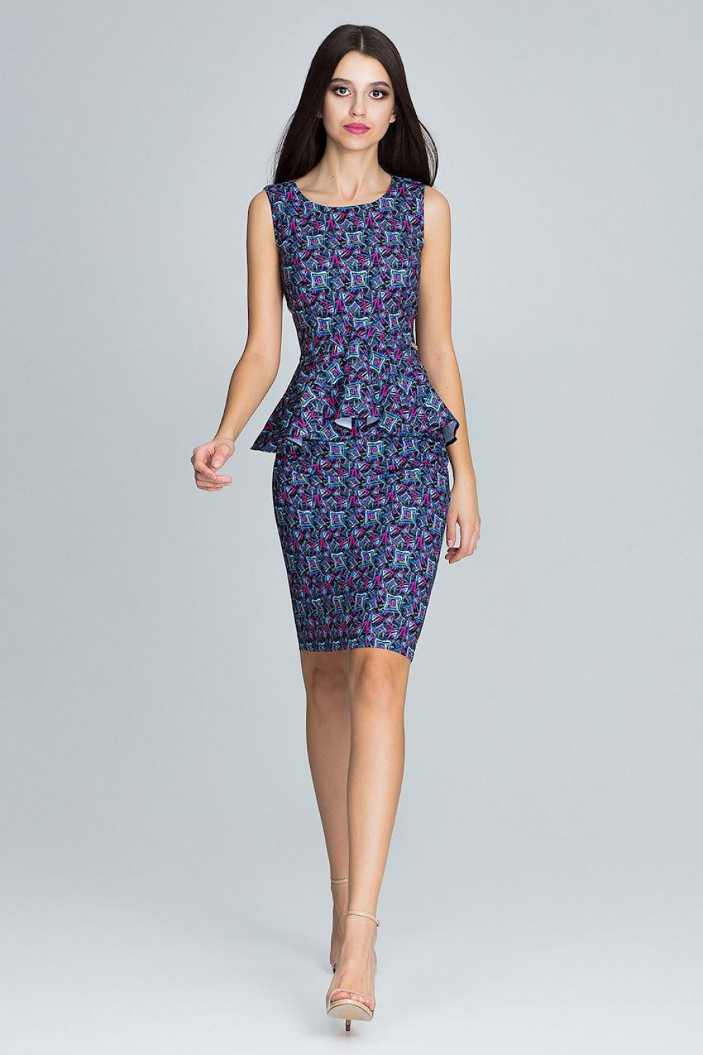 Figl Patterned Polyester Dress Co-Ord Set