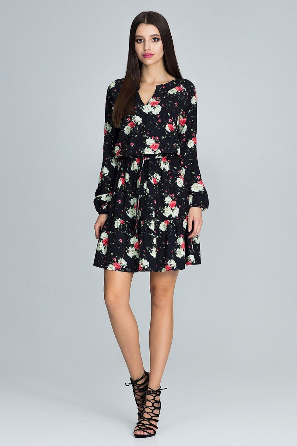 Figl Patterned Pleated Dress