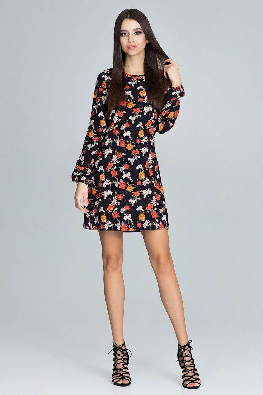 Figl Patterned Polyester Floral Dress - view 2