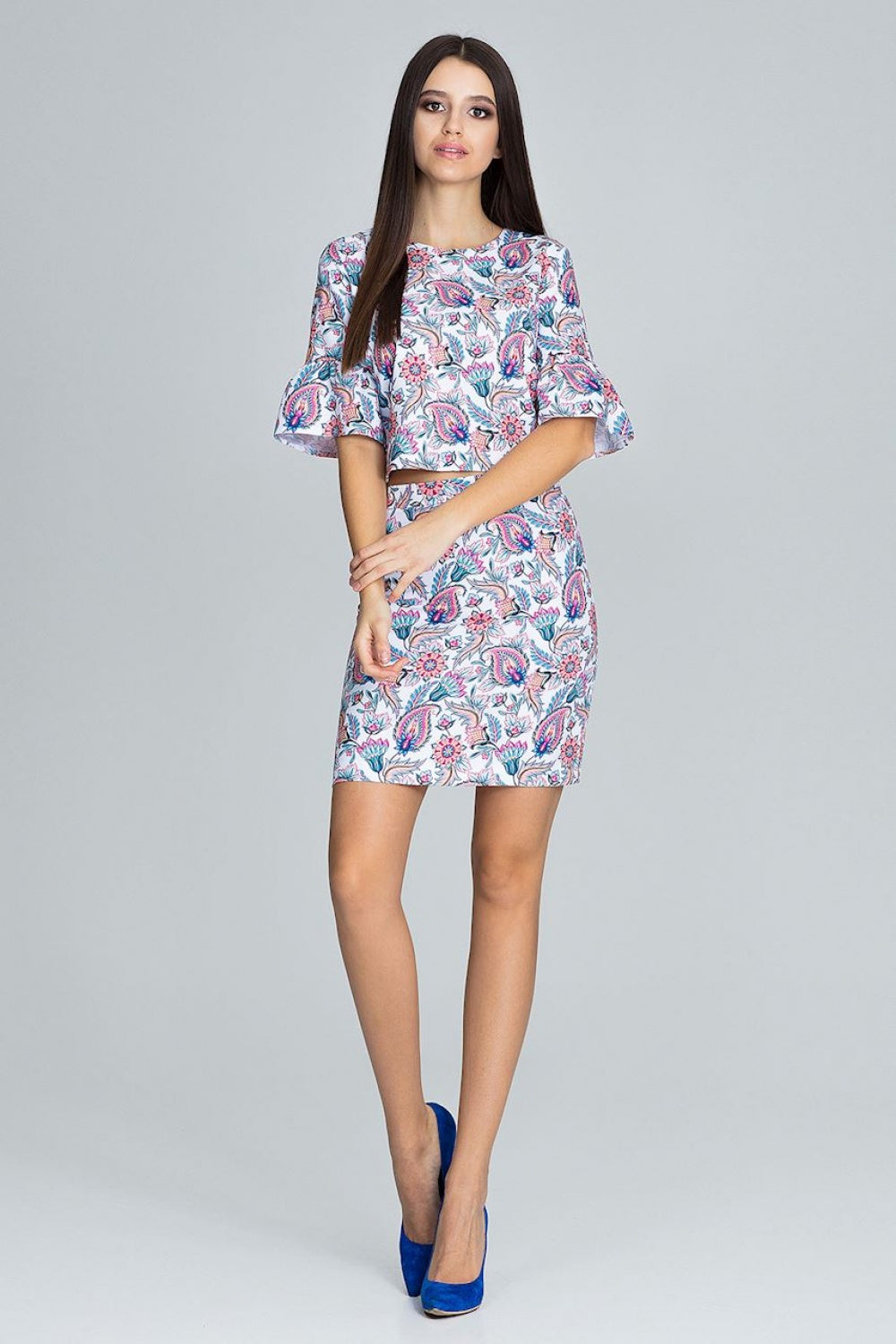 Figl Patterned Floral Dress Co-Ord Set